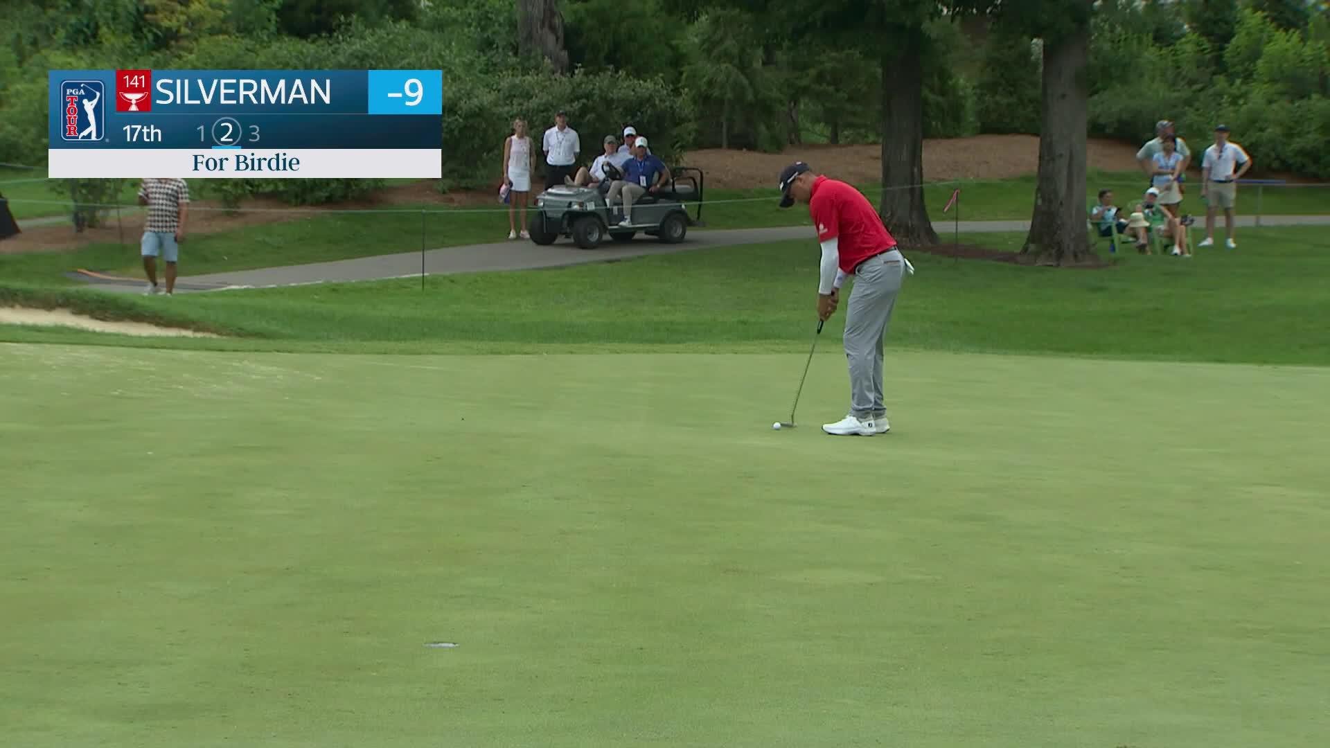 Ben Silverman sinks 36-foot birdie putt on No. 17 at ISCO Championship