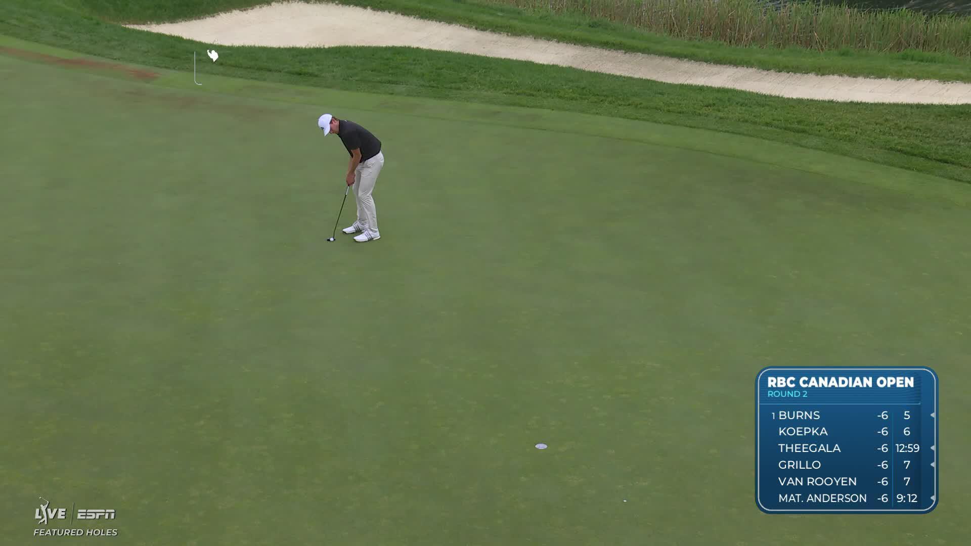 Nick Dunlap sinks 20-foot birdie putt on No. 7 at RBC Canadian