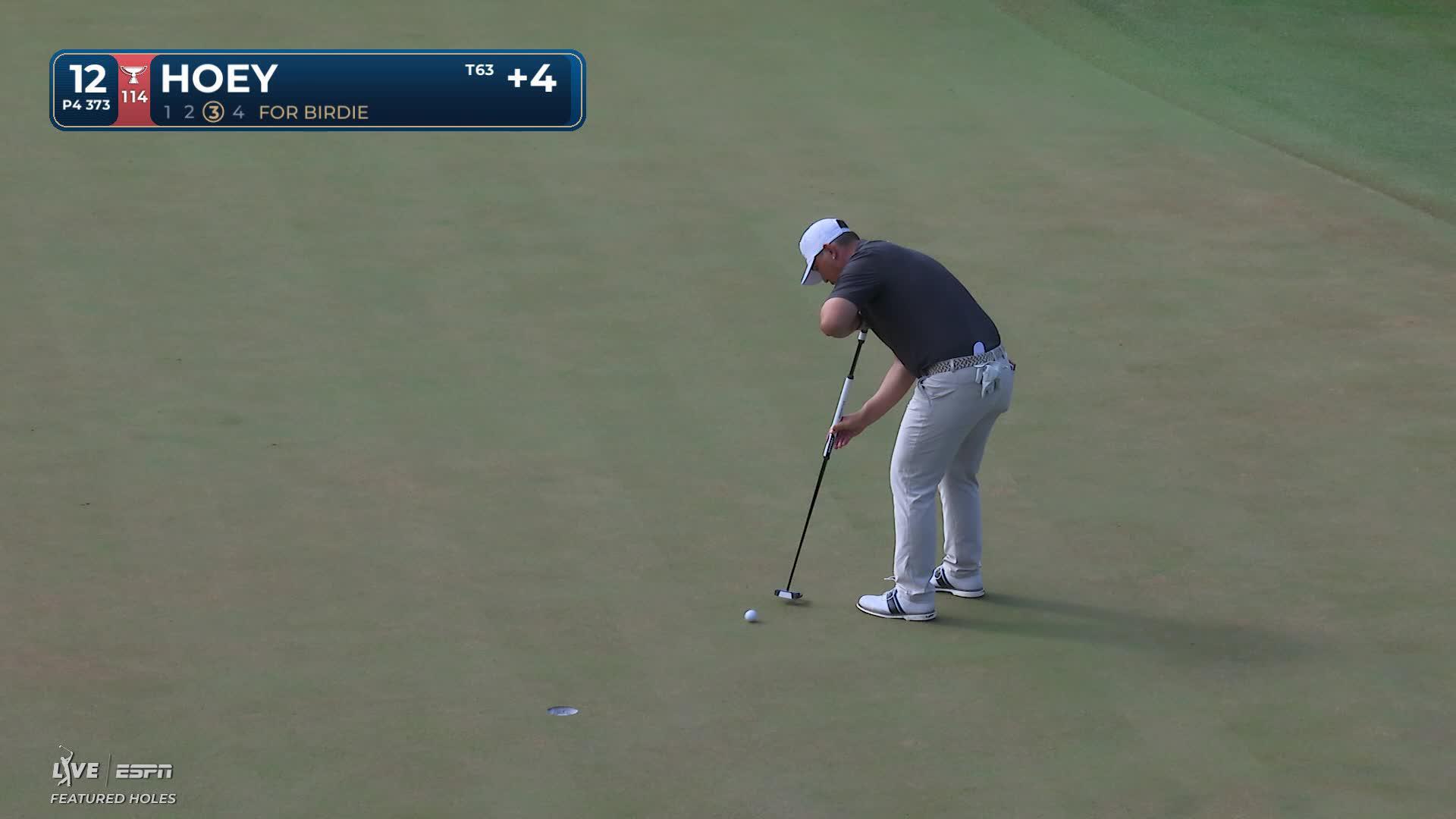 Rico Hoey sinks 6-foot birdie putt on No. 12 at THE PLAYERS