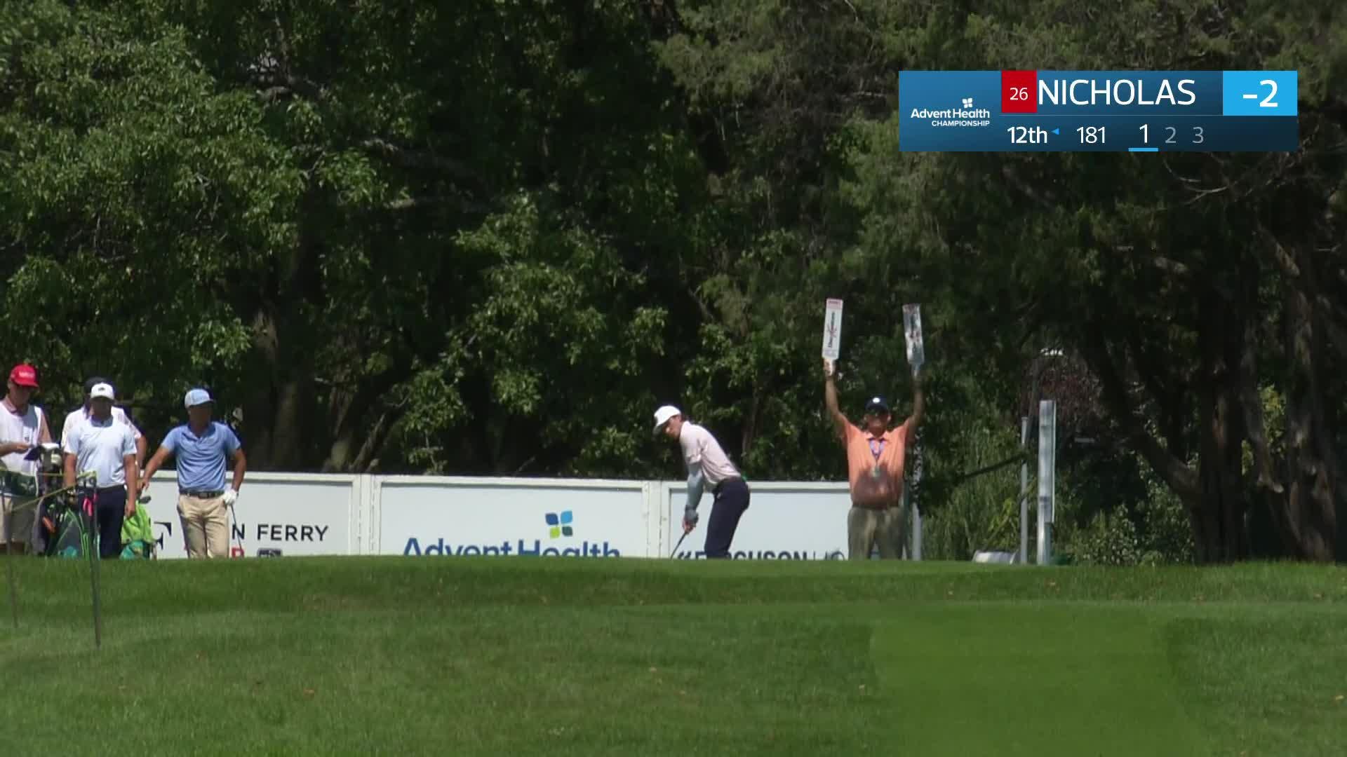 James Nicholas makes birdie on No. 12 at AdventHealth