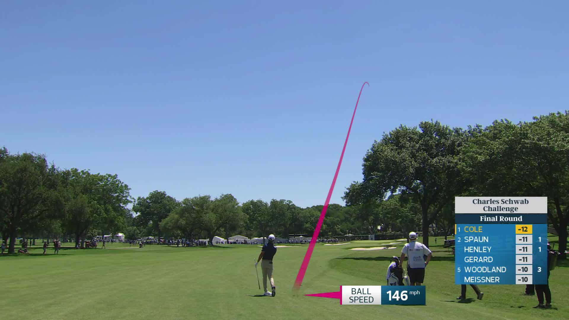 Eric Cole makes birdie on No. 1 at Charles Schwab