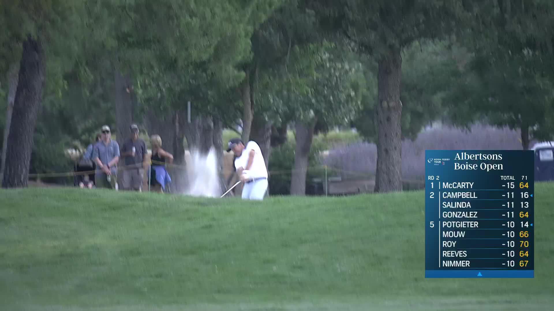 Erik Compton makes birdie on No. 9 at Albertsons Boise Open