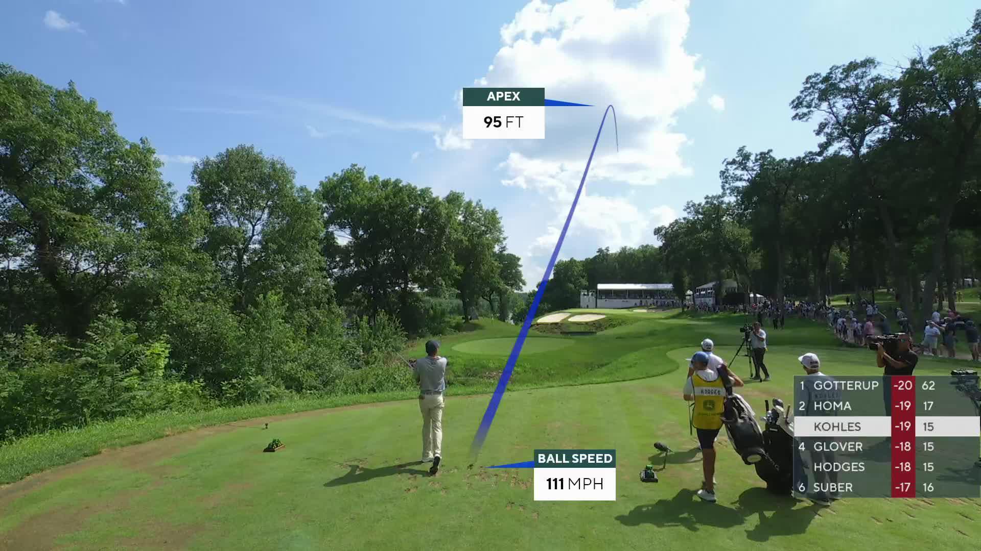 Ben Kohles sinks 15-foot putt for birdie on No. 16 at John Deere