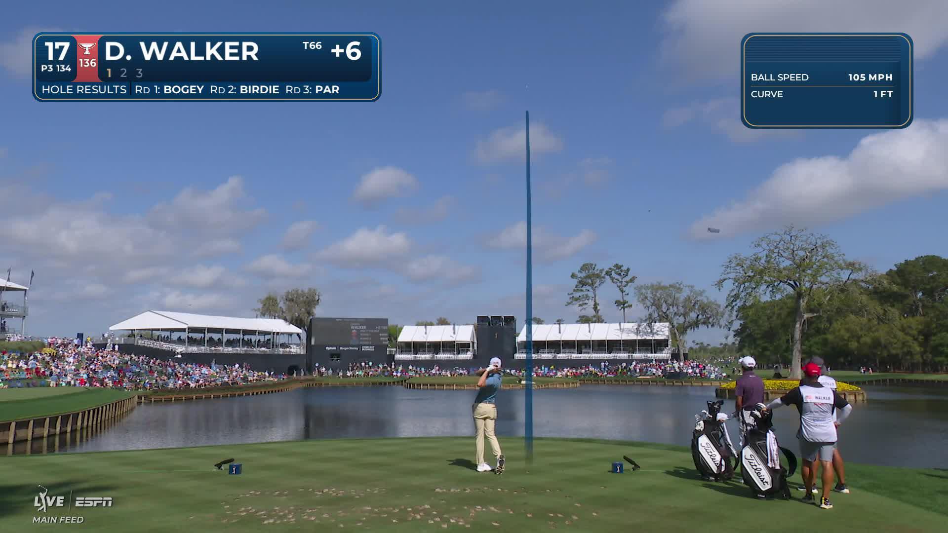 Danny Walker hits 131-yard tee shot to 13 feet, sets up birdie on No. 17 at THE PLAYERS