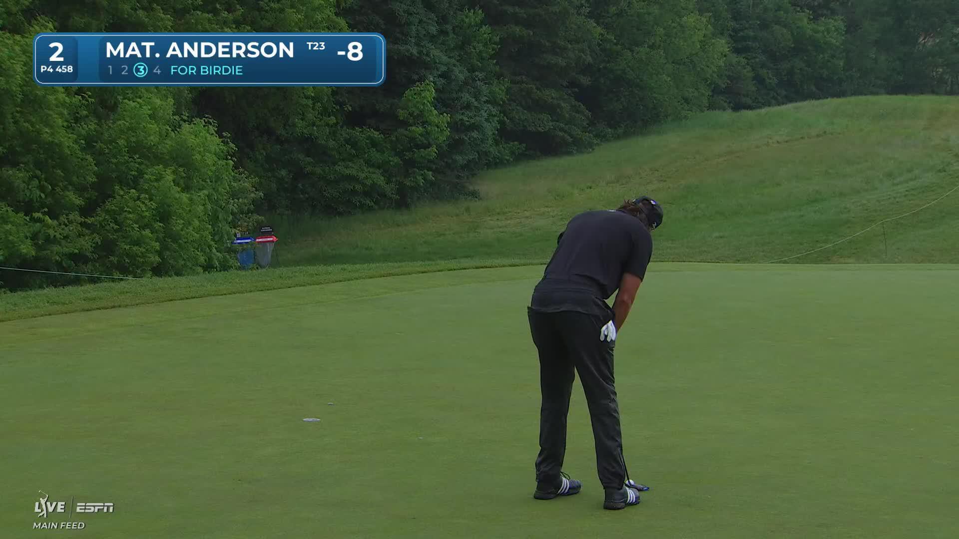 Matthew Anderson sinks 9-foot birdie putt on No. 2 at RBC Canadian