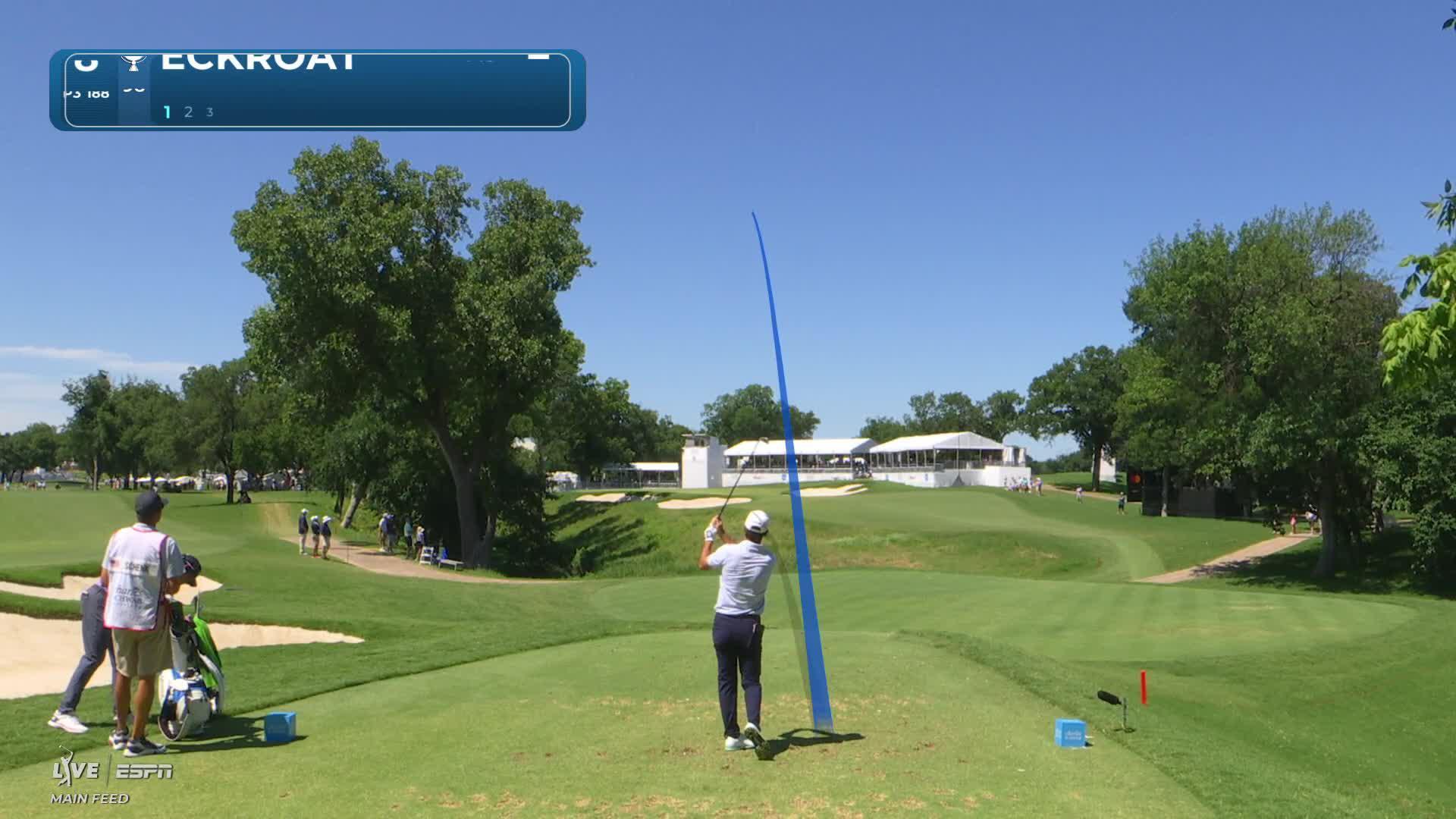 Austin Eckroat hits tee shot to 3 feet, sets up birdie on No. 8 at Charles Schwab