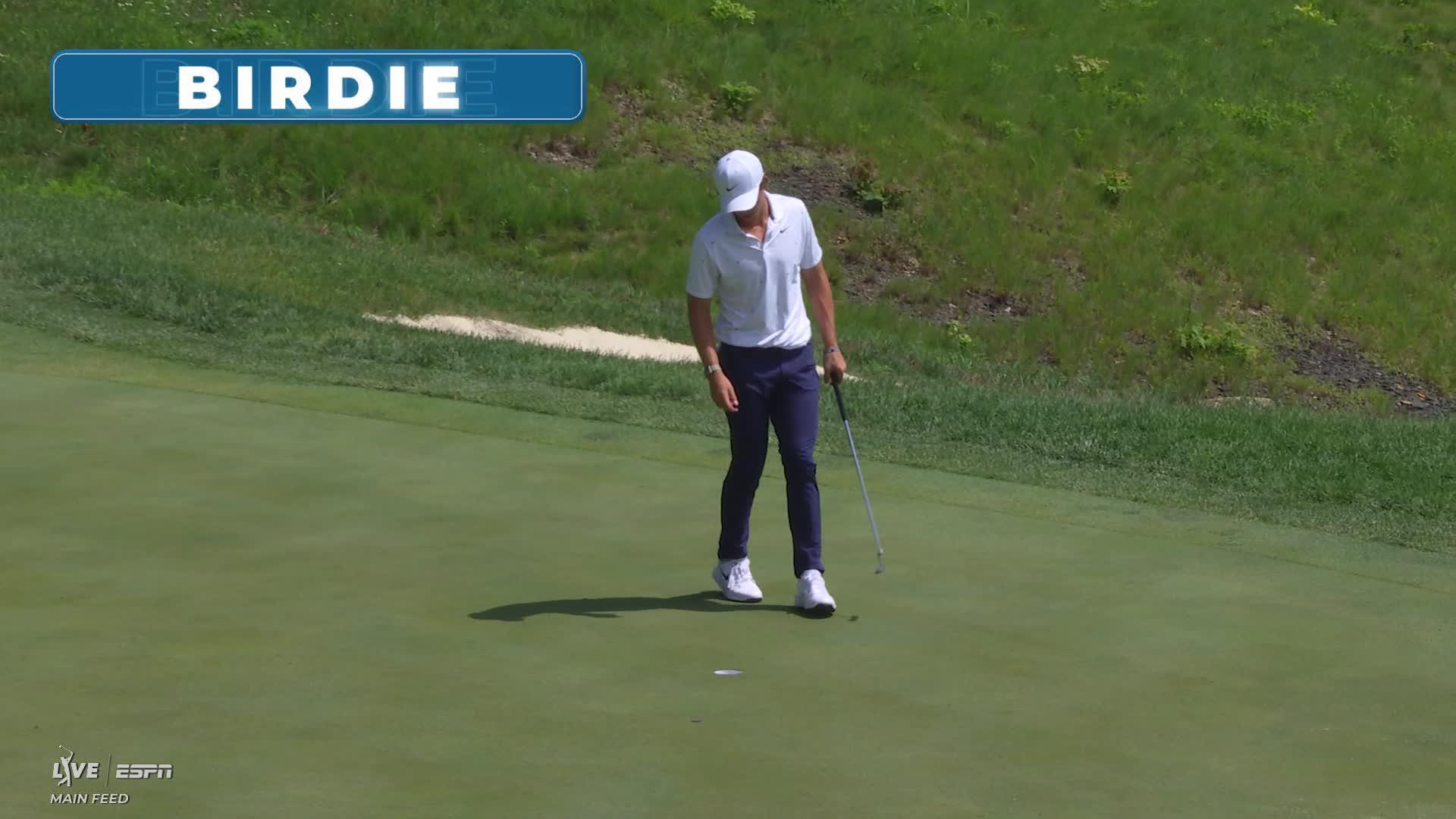 Gordon Sargent drains 19-foot birdie putt on No. 16 at John Deere