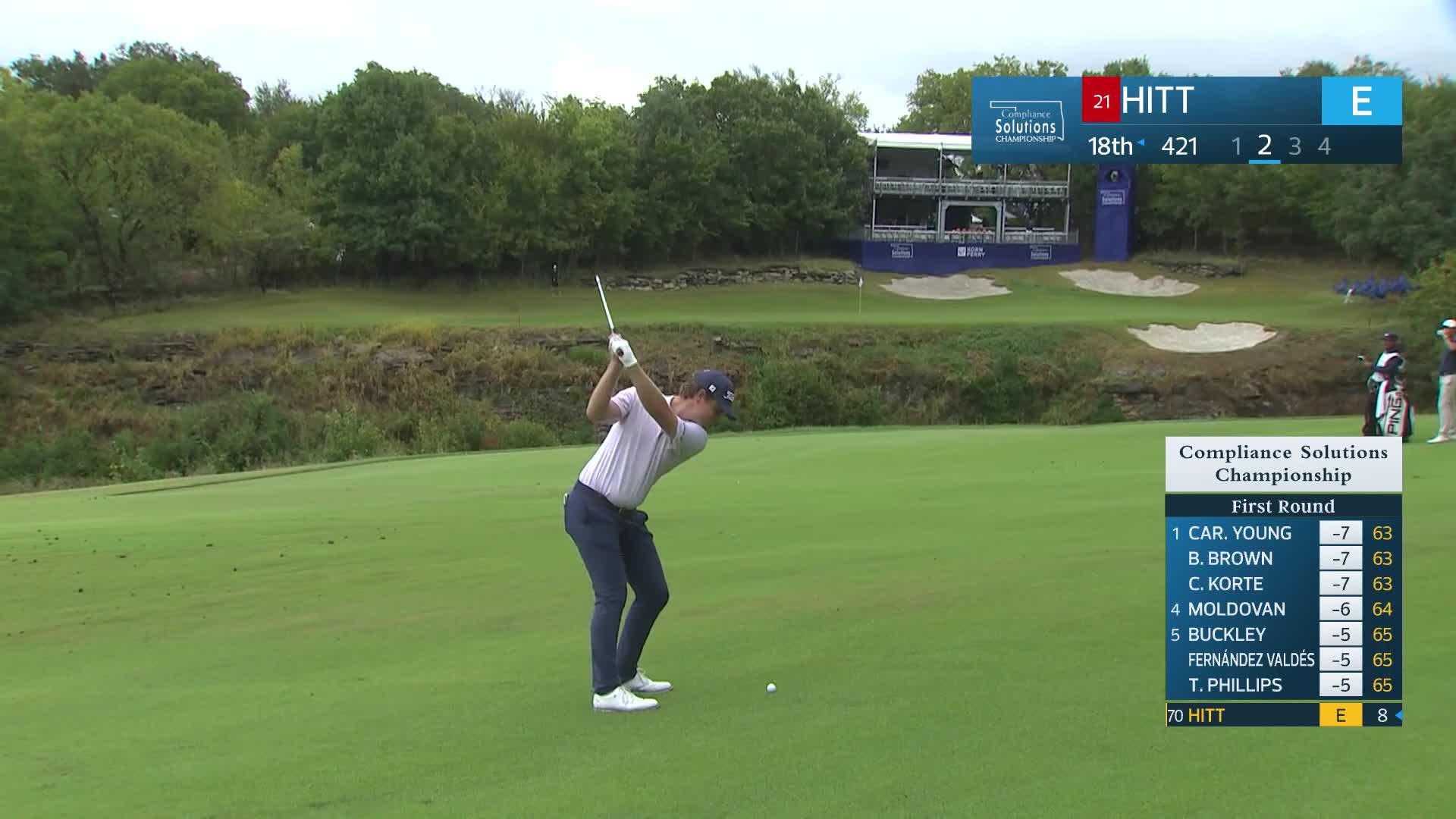 Austin Hitt makes birdie on No. 18 at Compliance Solutions