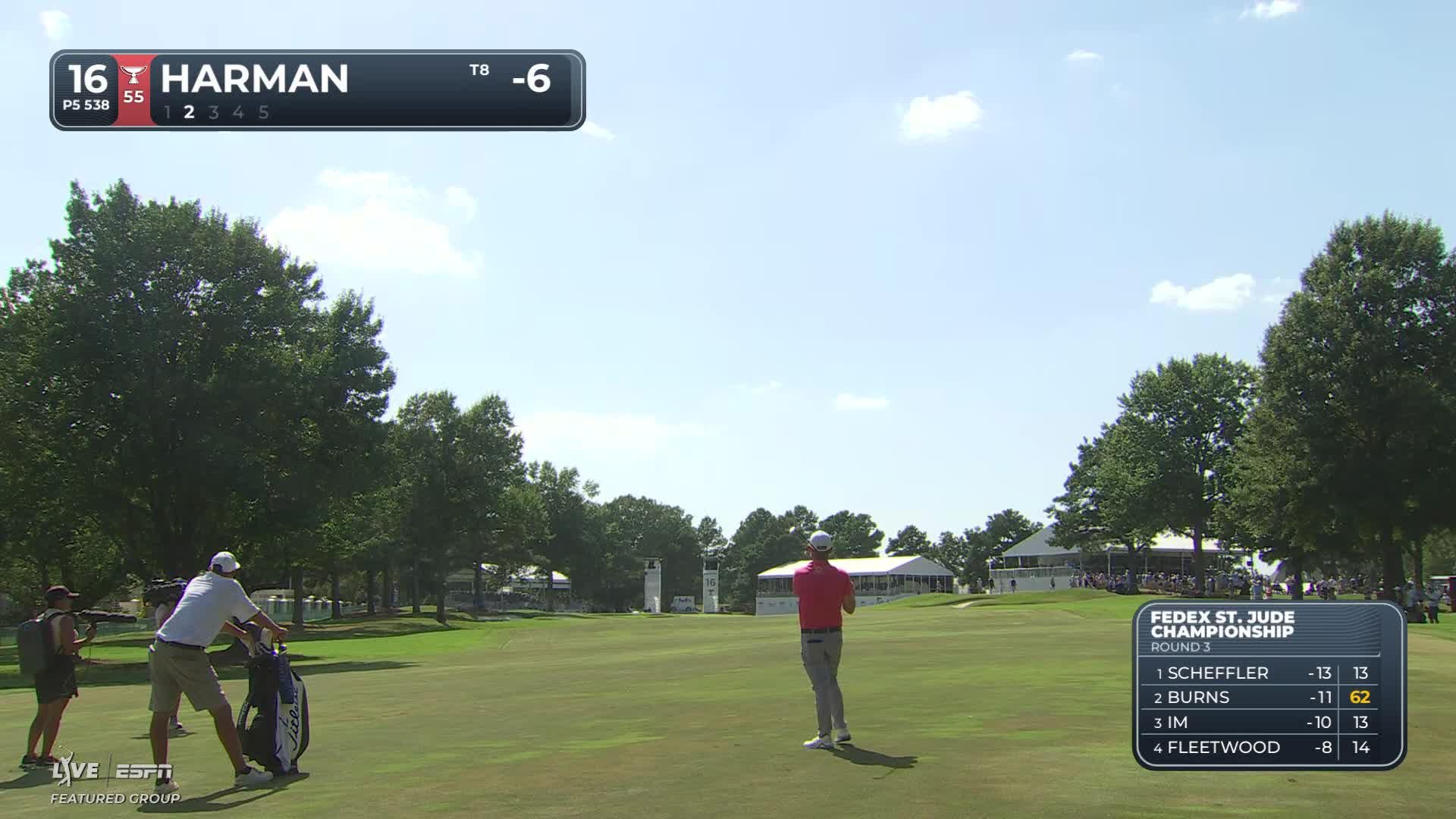 Brian Harman reaches par-5 No. 16 in two, makes birdie at FedEx St. Jude
