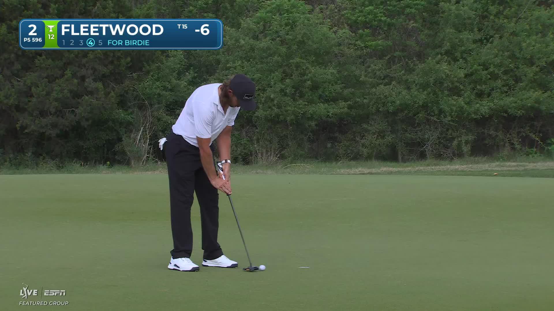 Tommy Fleetwood drains 22-inch birdie putt on No. 2 at Valero
