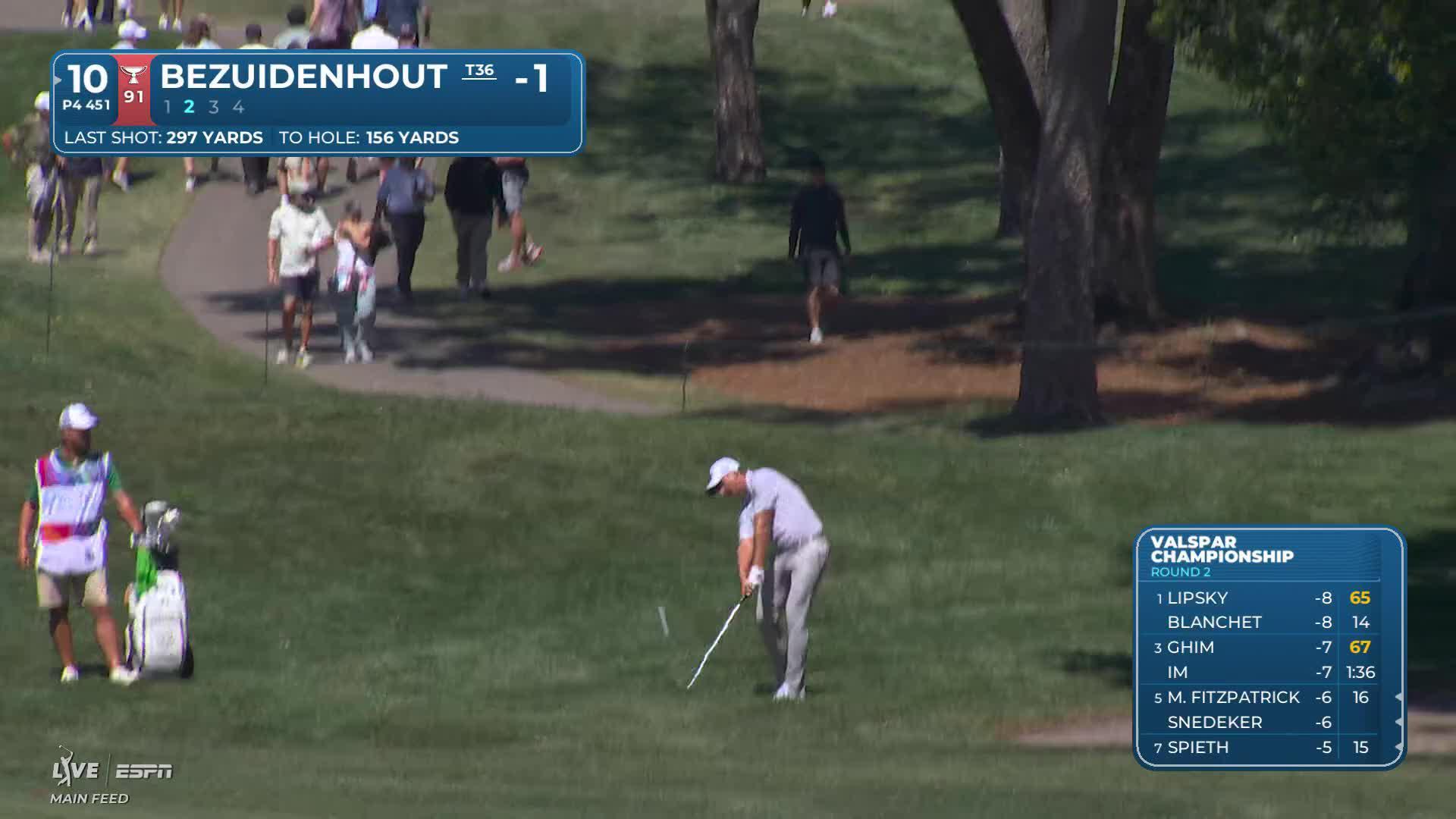 Christiaan Bezuidenhout hits 156-yard approach to 2 feet, sets up birdie on No. 10 at Valspar