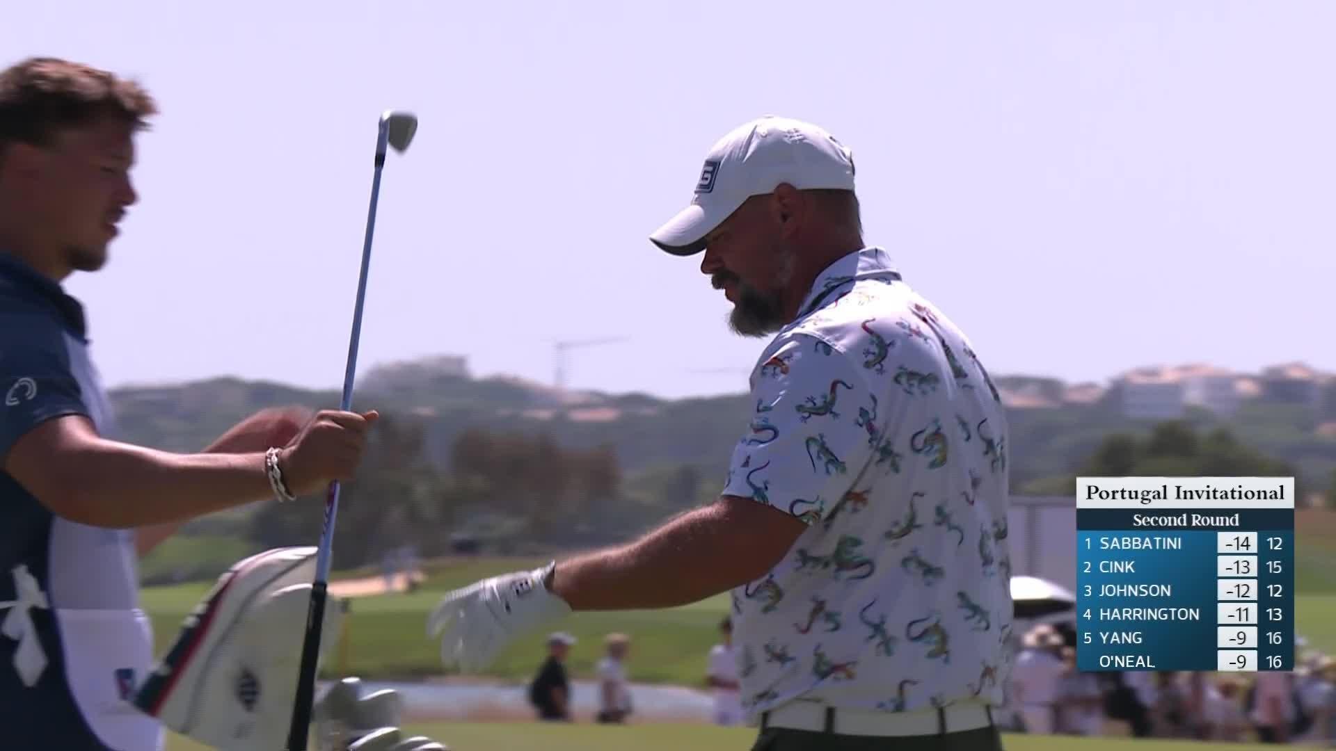 Mikael Lundberg makes birdie on No. 14 at Portugal Invitational