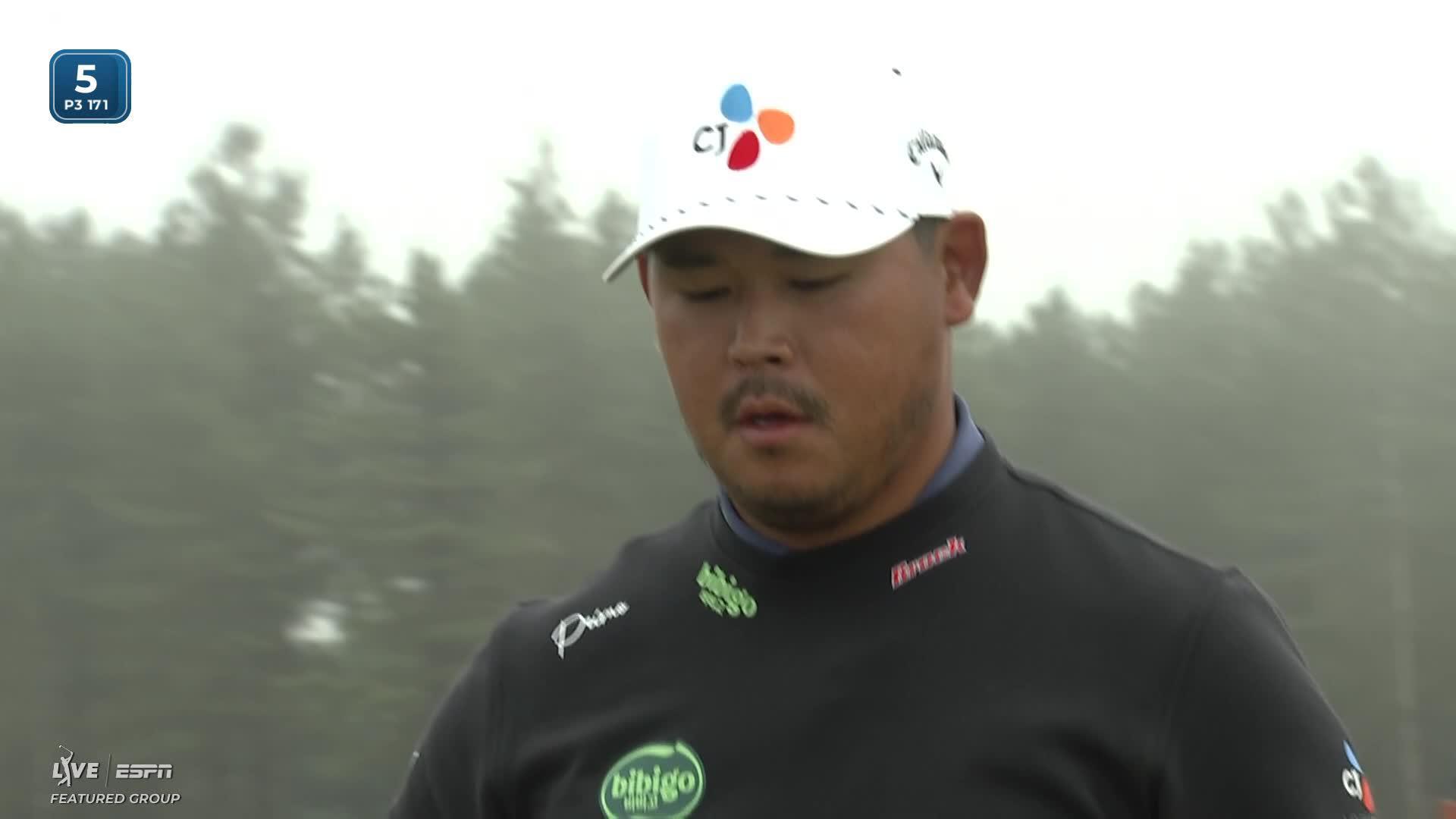 Si Woo Kim hits tee shot to 8 feet, sets up birdie on No. 5 at Genesis Scottish Open