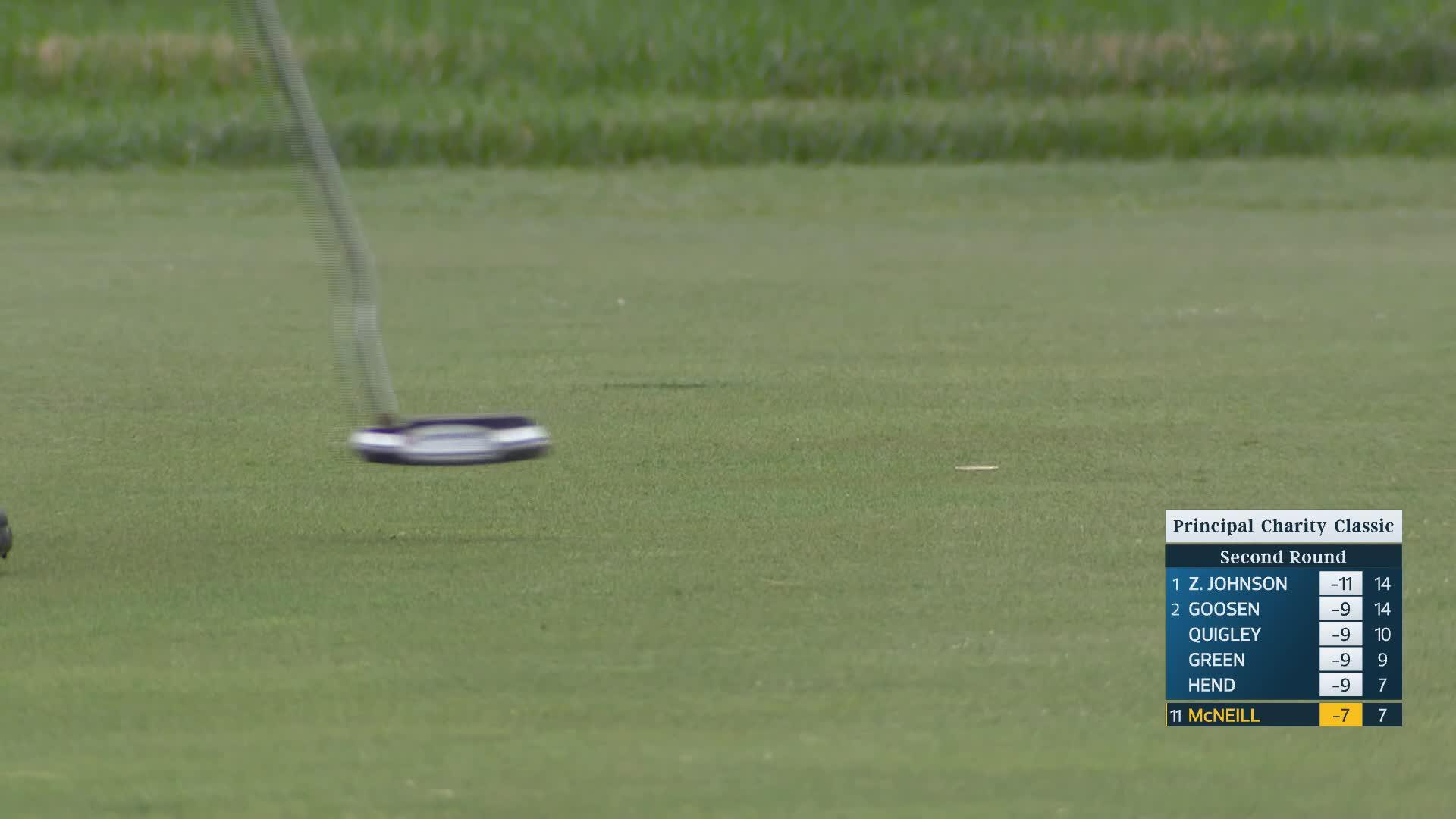 George McNeill makes birdie on No. 8 at Principal Charity Classic