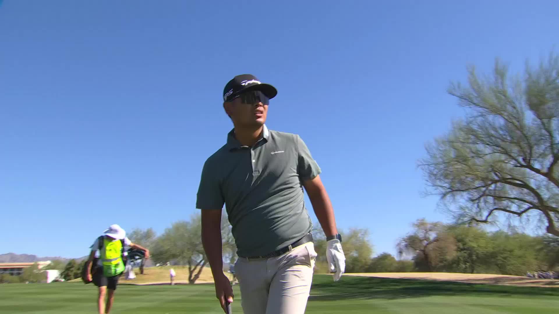 Ryo Hisatsune hits 119-yard approach to 10 feet, sets up birdie on No. 5 at WM Phoenix Open