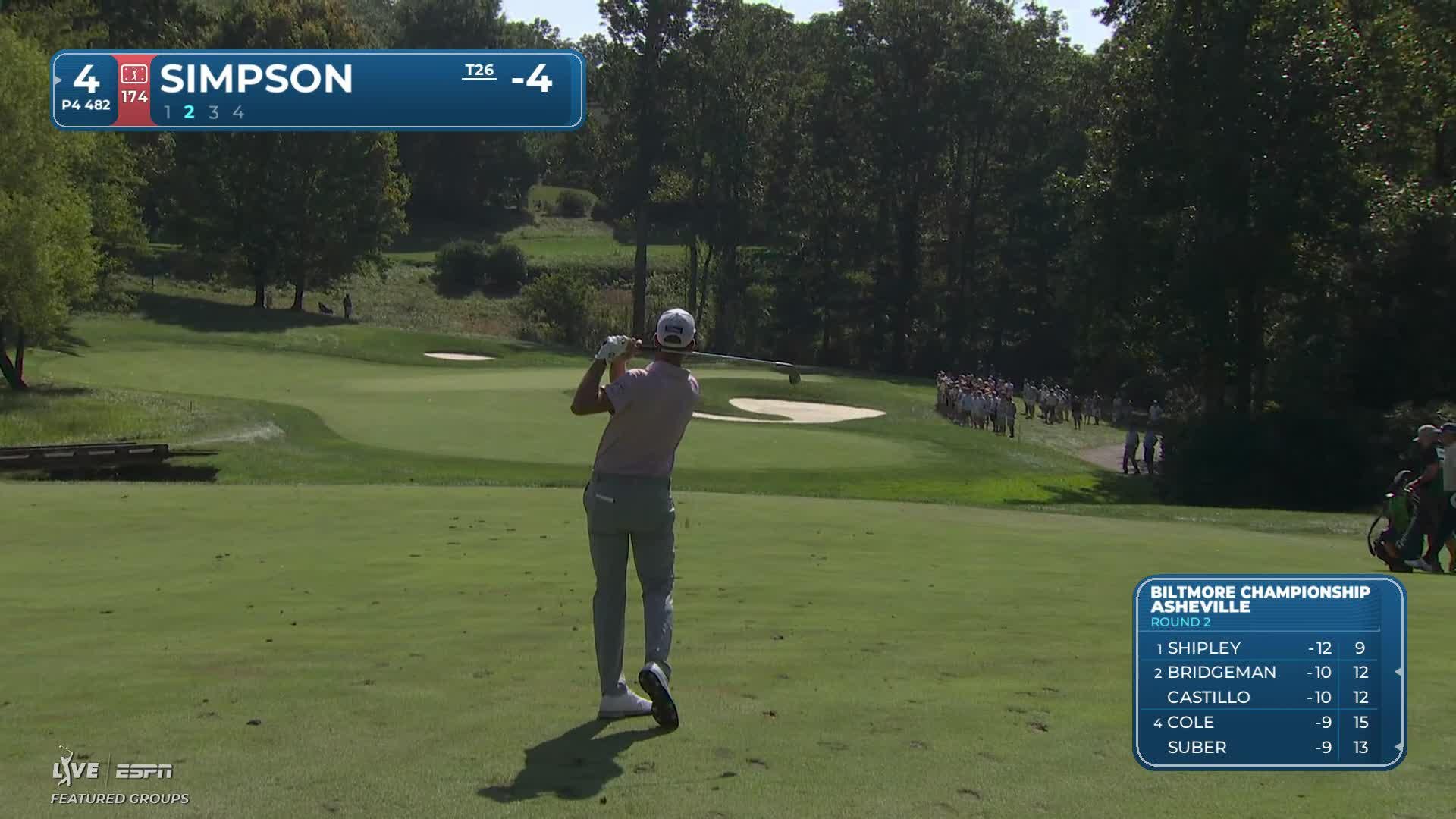 Webb Simpson's 153-yard approach sets up birdie on No. 4 at Biltmore Championship