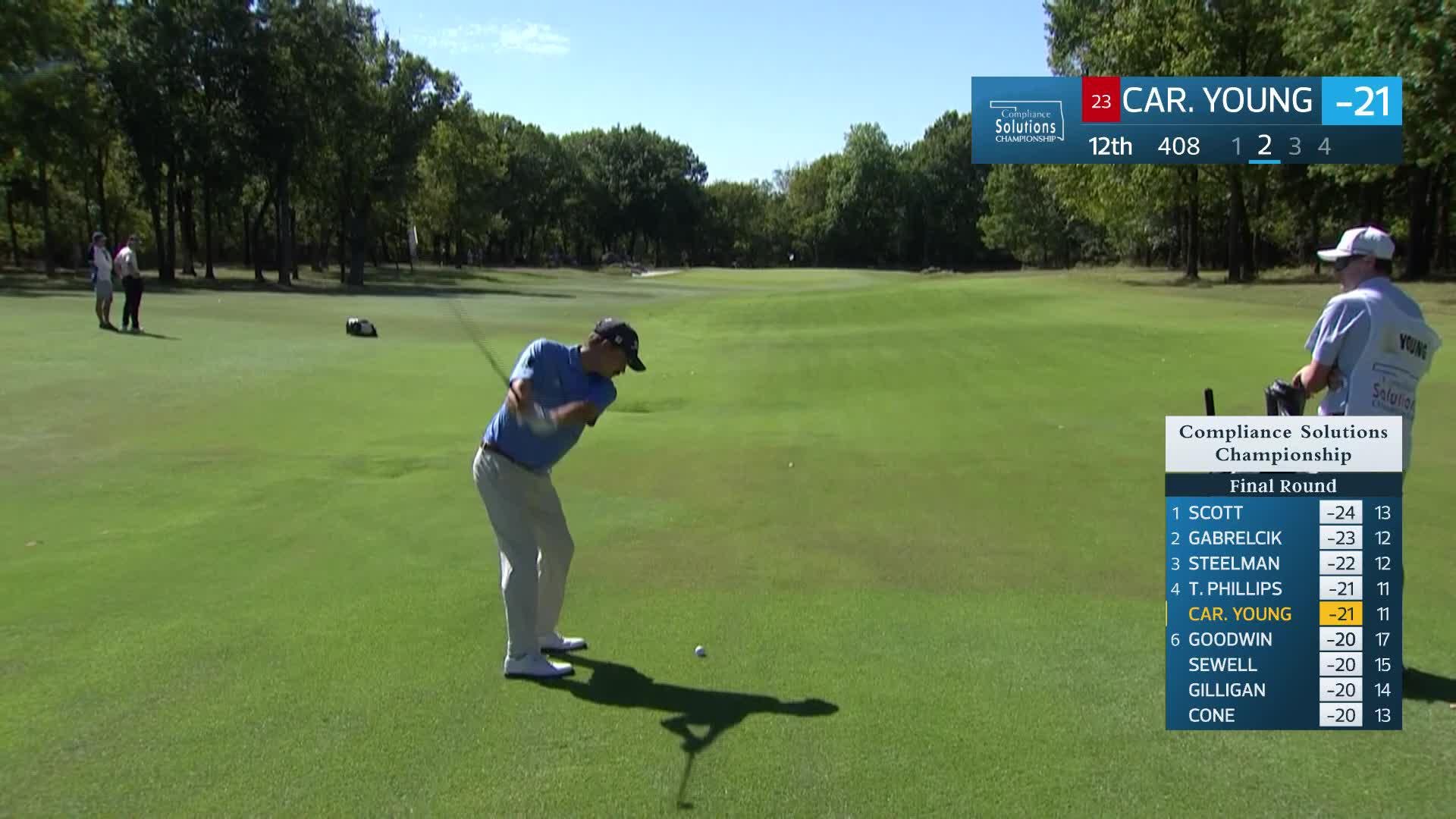 Carson Young makes birdie on No. 12 at Compliance Solutions