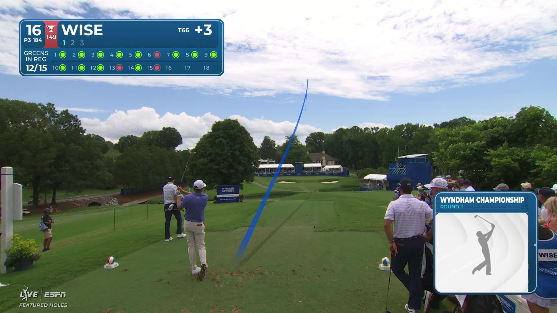 Aaron Wise nearly aces No. 16 at Wyndham