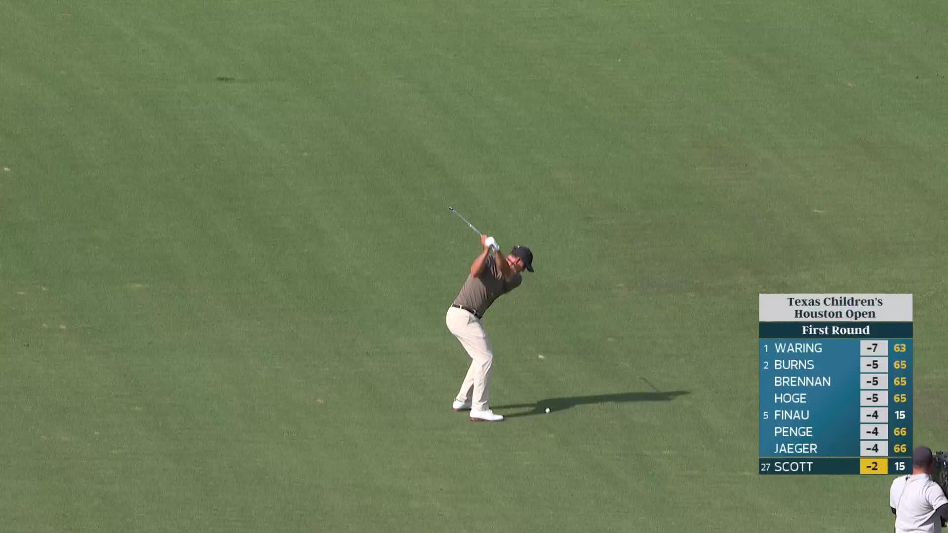 Adam Scott hits 238-yard approach to 32 feet, sets up birdie on No. 16 at Texas Children's