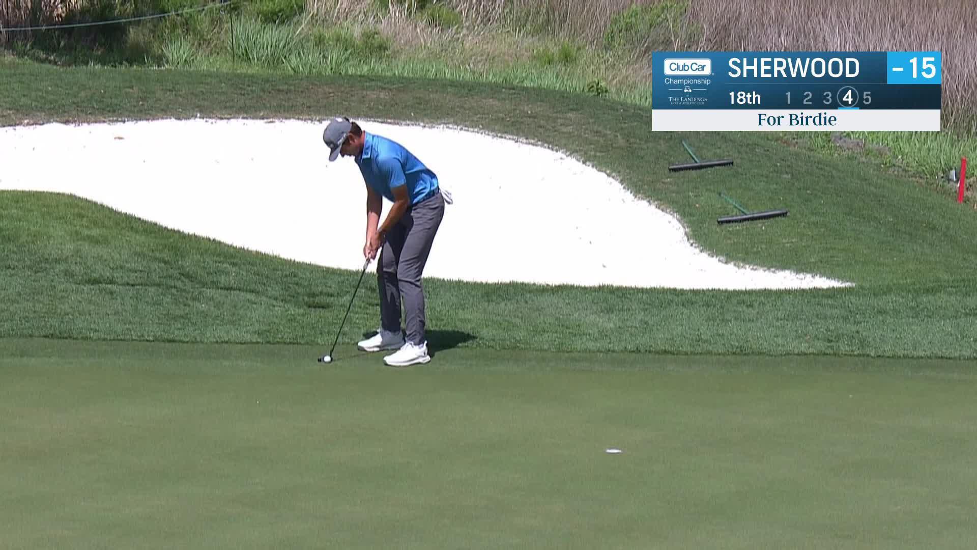 Cole Sherwood makes birdie on No. 18 at Club Car Championship