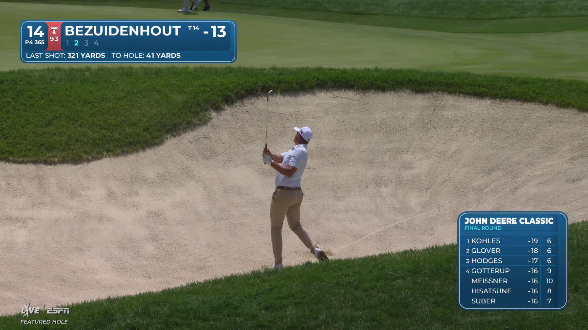 Christiaan Bezuidenhout sinks 7-foot birdie putt on No. 14 at John Deere