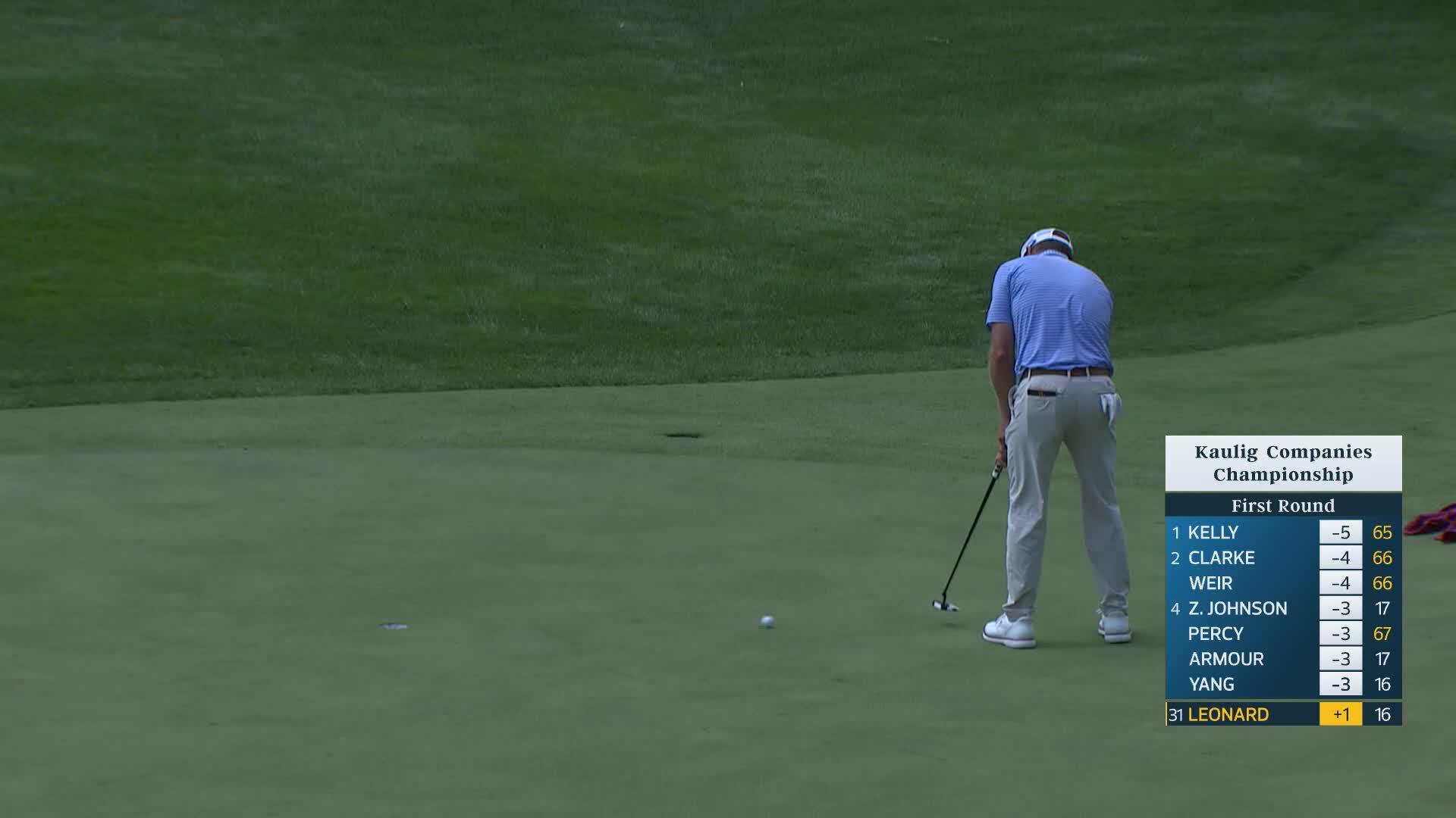 Justin Leonard makes birdie on No. 17 at Kaulig Companies Championship