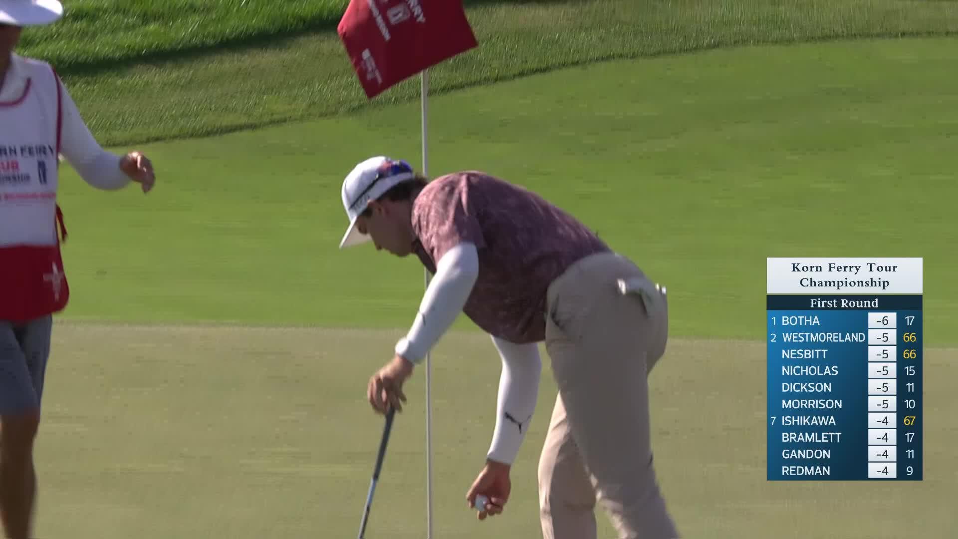 John Marshall Butler holes out for birdie on No. 15 at Korn Ferry Tour Champ