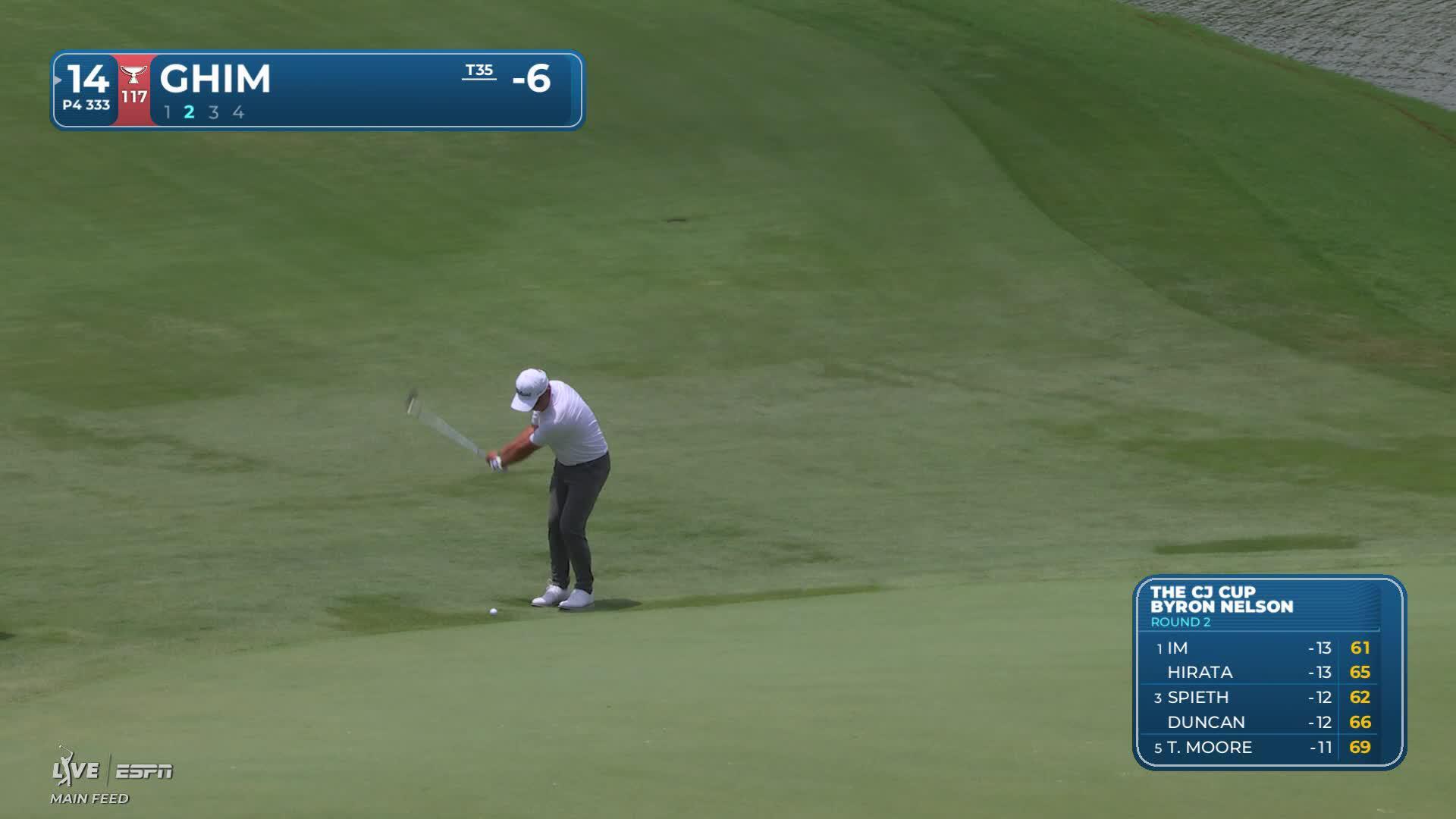 Doug Ghim drains 3-foot putt for birdie on No. 14 at THE CJ CUP