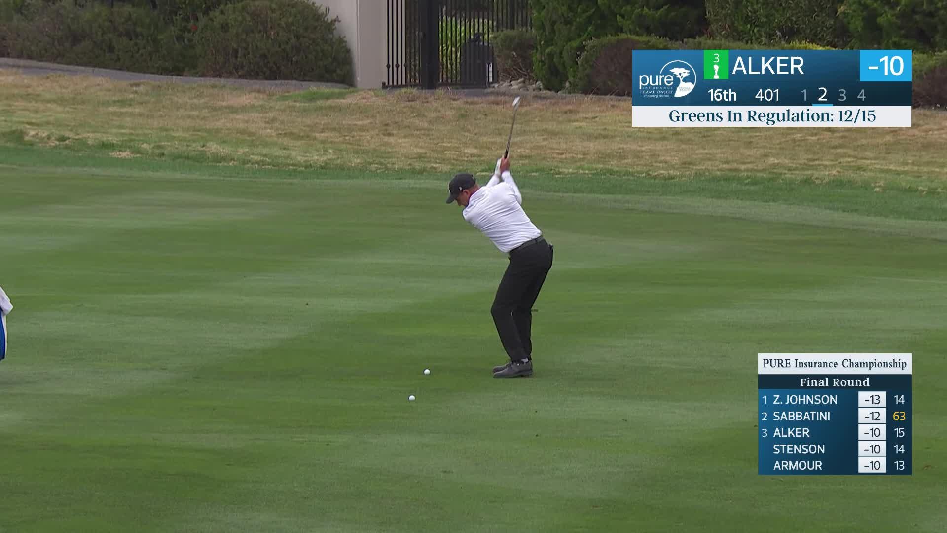 Steven Alker makes birdie on No. 16 at PURE Insurance Championship