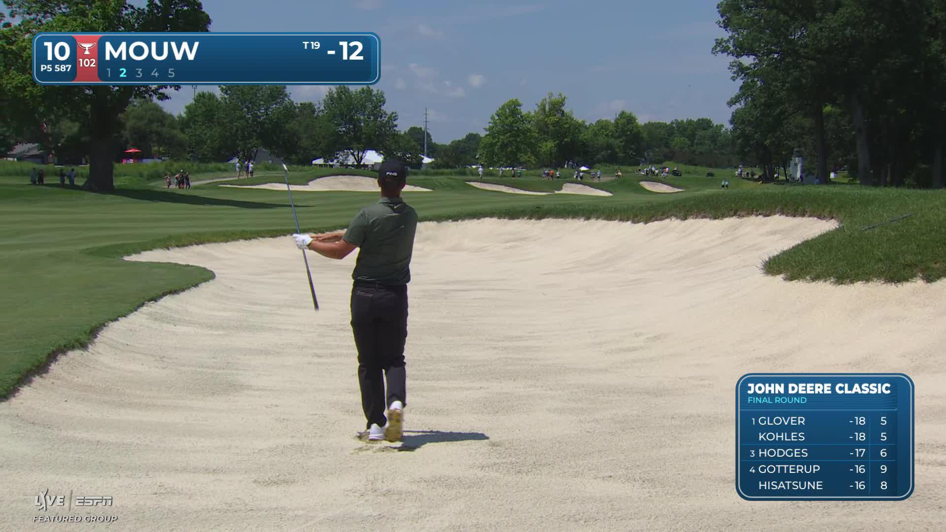 William Mouw gets up-and-down from 87 yards for birdie on No. 10 at John Deere
