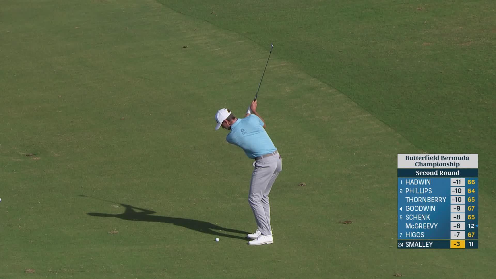 Alex Smalley makes birdie on No. 12 at Butterfield Bermuda