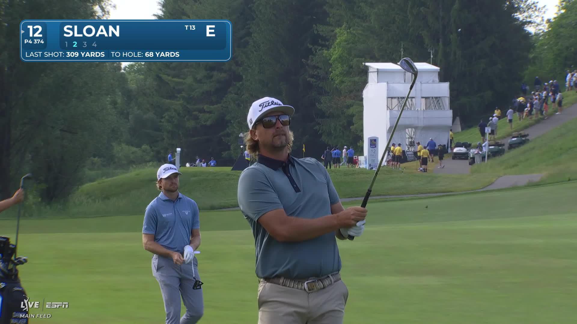 Roger Sloan gets up-and-down from 71 yards for birdie on No. 12 at RBC Canadian