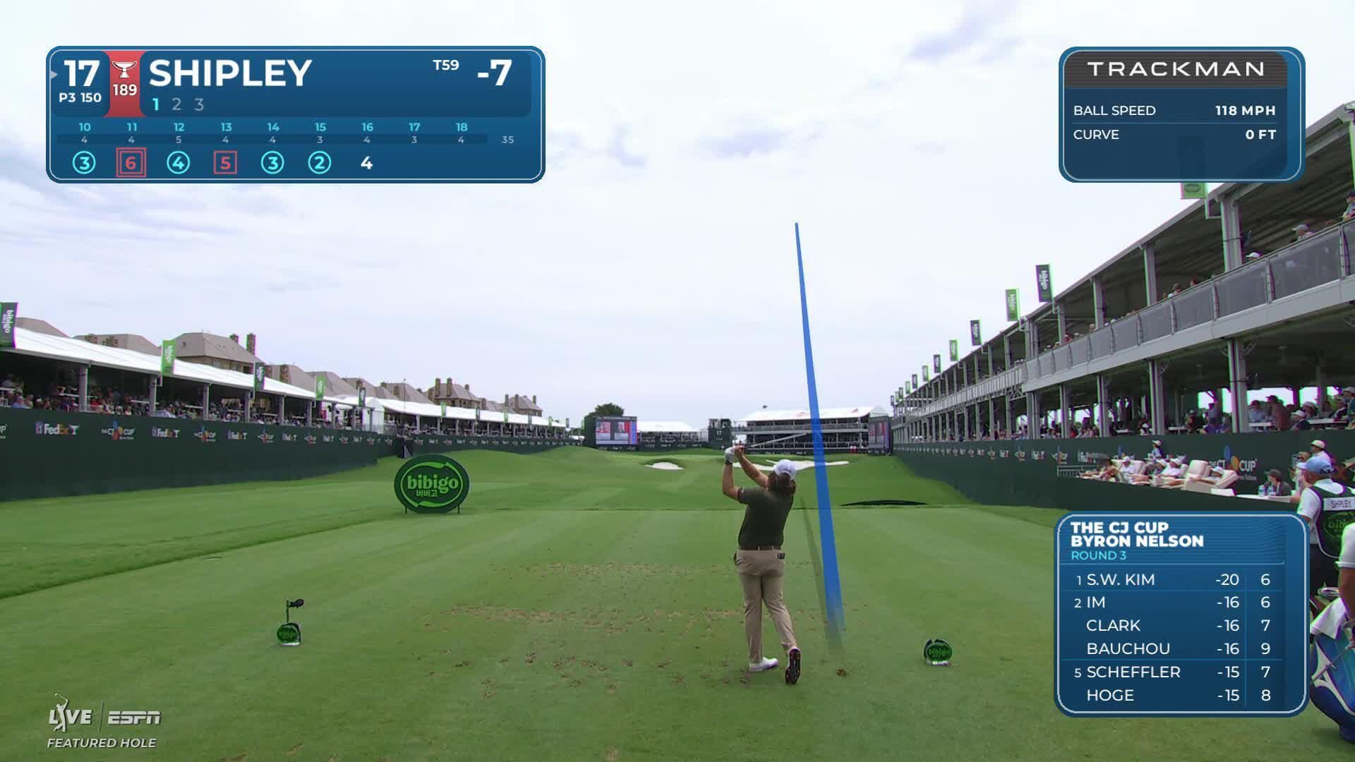 Neal Shipley hits tee shot to 14 feet, sets up birdie on No. 17 at THE CJ CUP