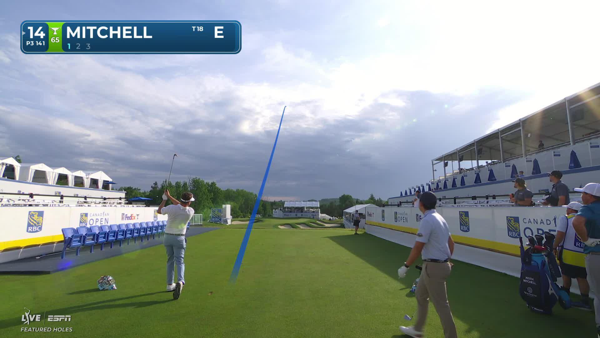 Keith Mitchell hits tee shot to 14 feet, sets up birdie on No. 14 at RBC Canadian