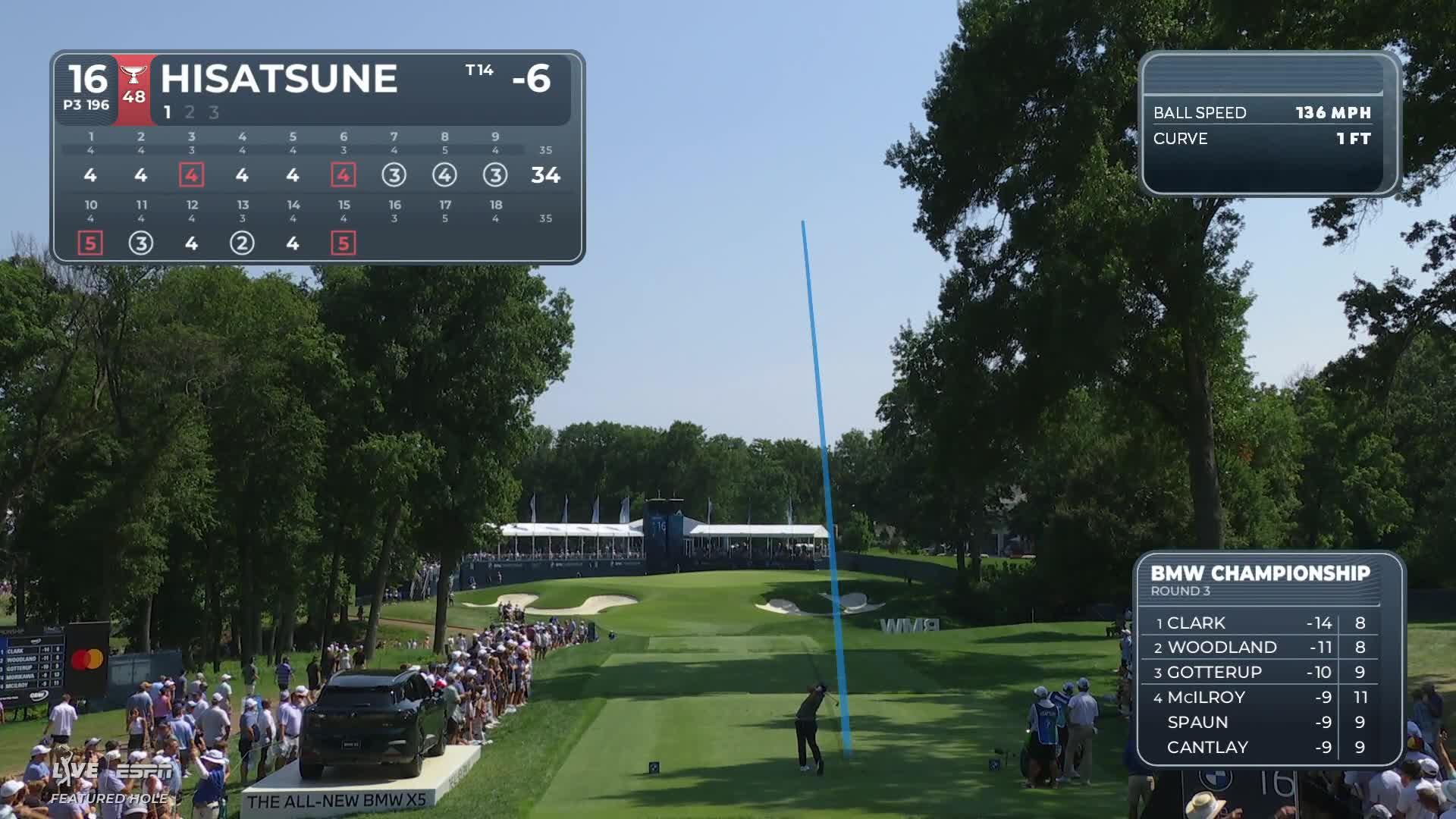 Ryo Hisatsune sinks 64-foot birdie putt on No. 16 at BMW Championship