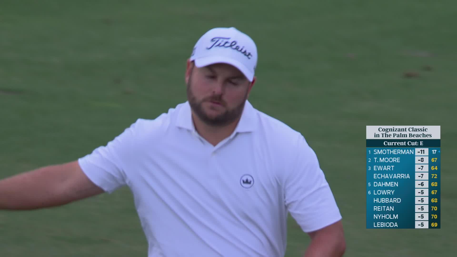 Jordan L Smith hits 122-yard approach to 6 feet, sets up birdie on No. 9 at Cognizant Classic