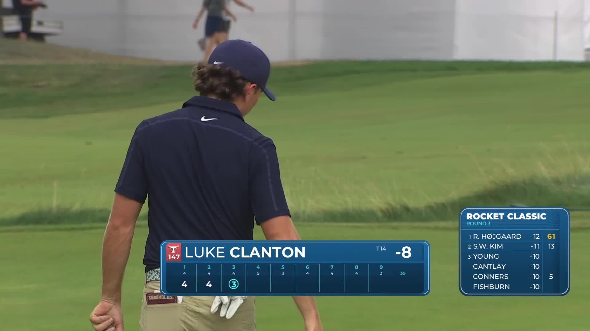 Luke Clanton drains 21-foot birdie putt on No. 3 at Rocket Classic
