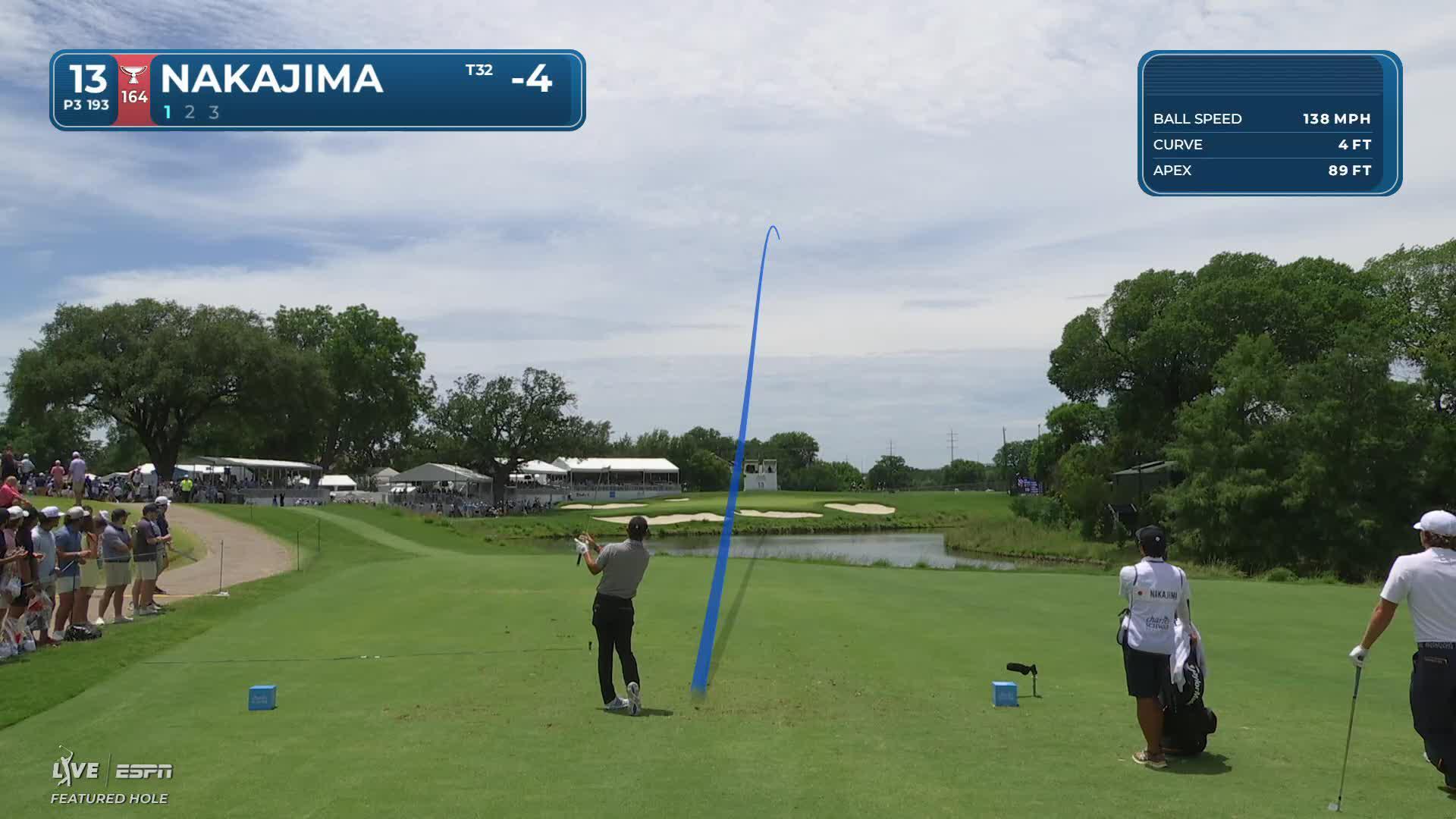 Keita Nakajima hits tee shot to 3 feet, sets up birdie on No. 13 at Charles Schwab
