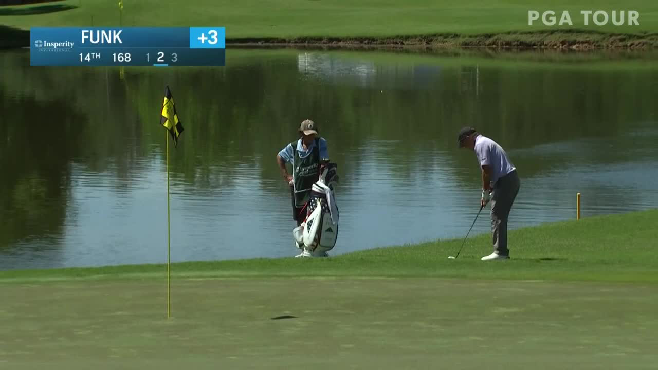 Fred Funk birdies No. 14 in Round 2 at Insperity Invit