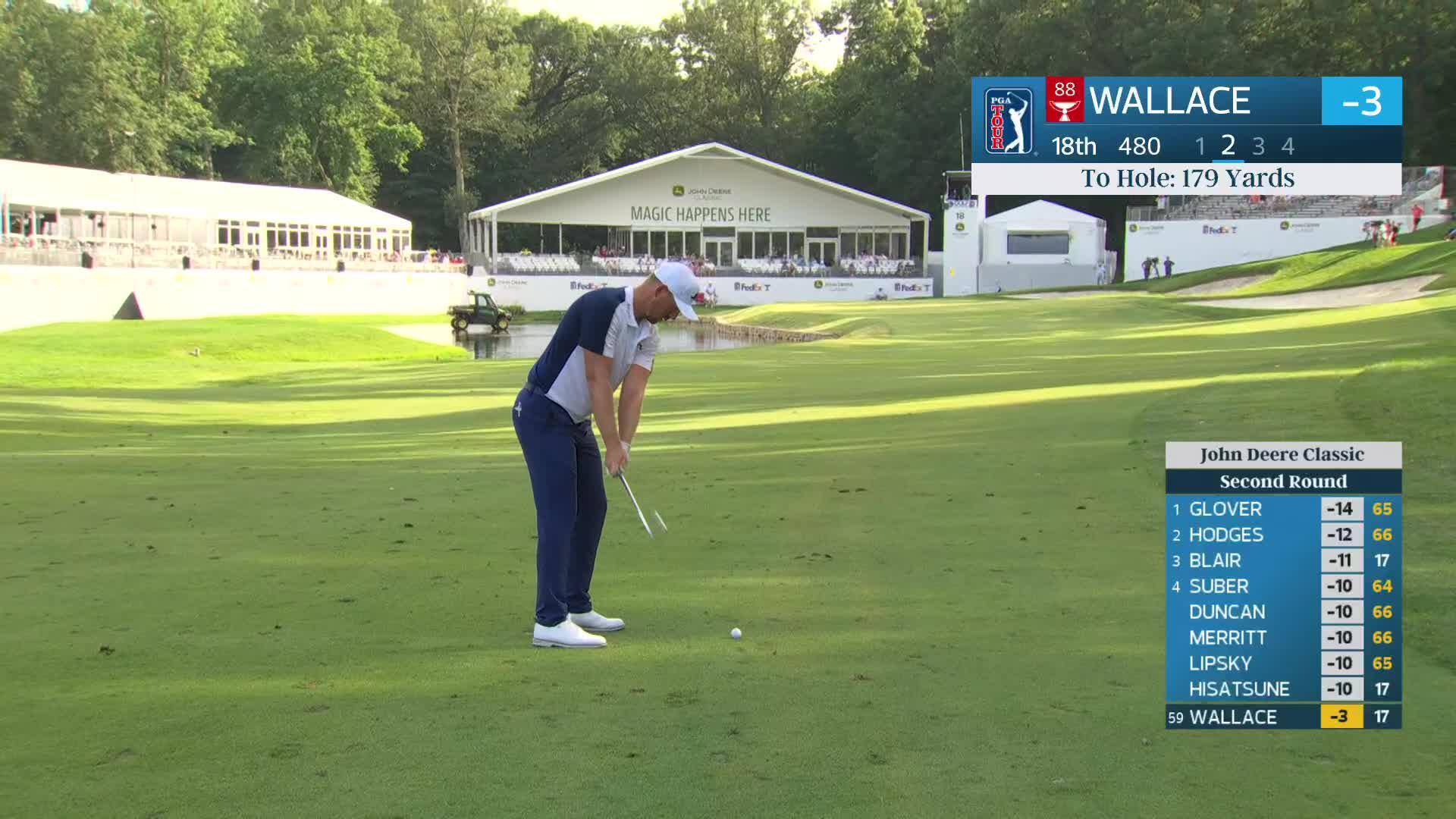 Matt Wallace's 180-yard approach sets up birdie on No. 18 at John Deere