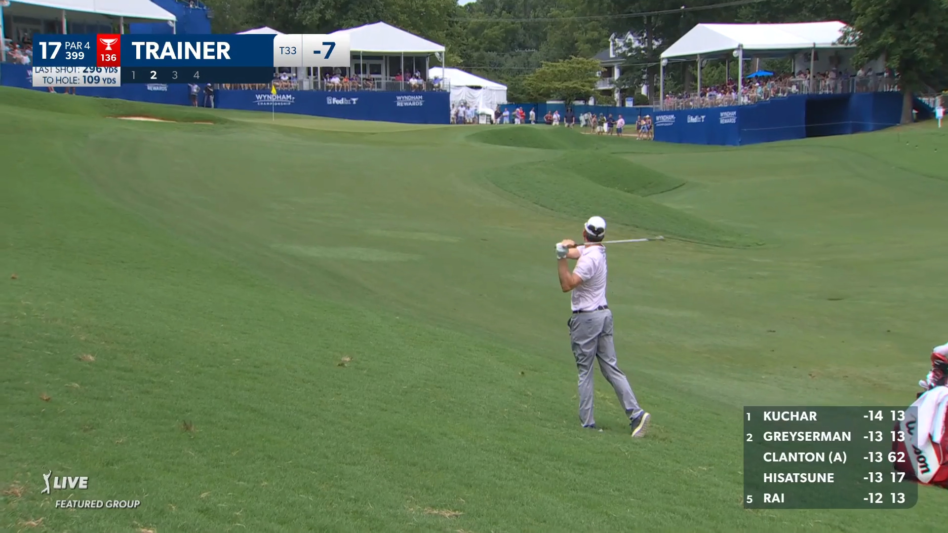 Martin Trainer's approach lips hole to set up birdie at Wyndham
