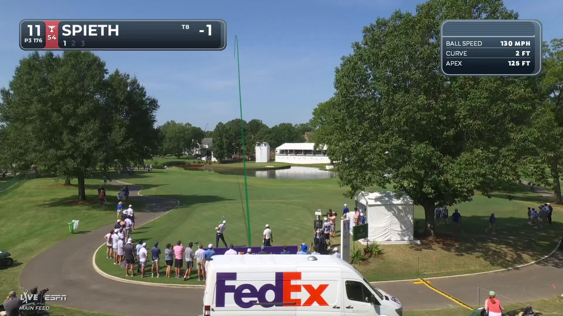 Jordan Spieth sinks 41-foot birdie putt on No. 11 at FedEx St. Jude