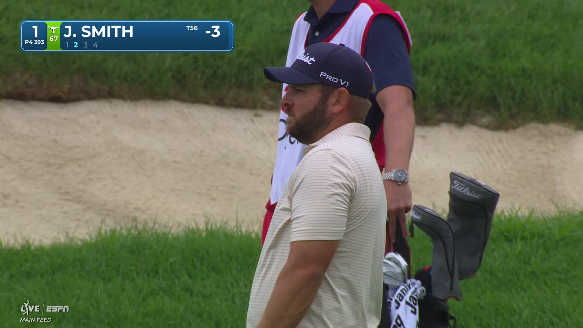Jordan L Smith sinks 21-foot birdie putt on No. 1 at 3M Open