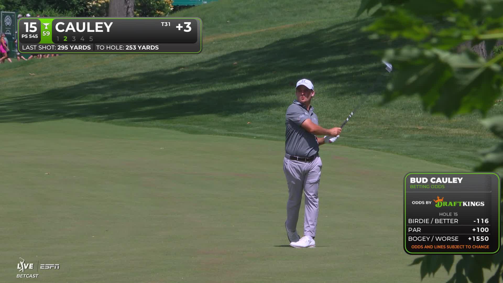 Bud Cauley reaches par-5 No. 15 in two, makes birdie at the Memorial