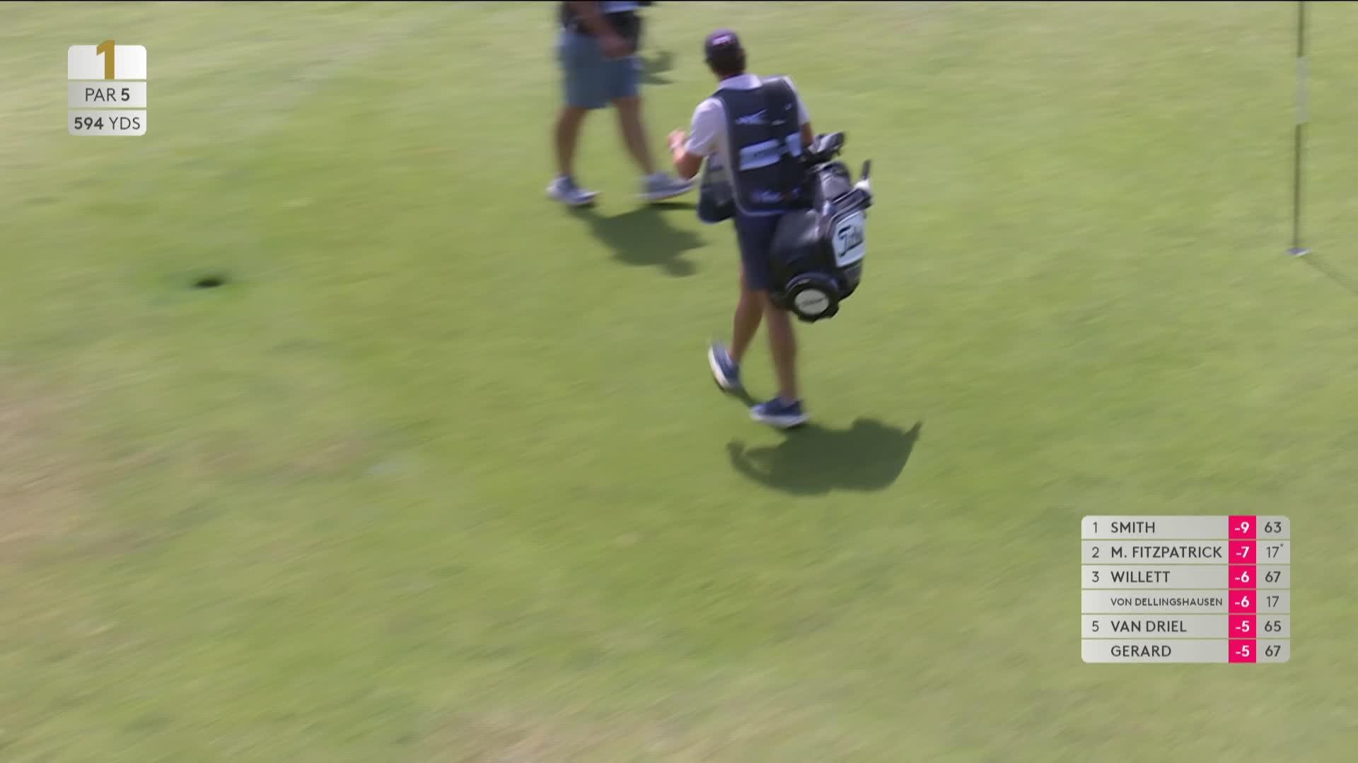 Brooks Koepka holes 41-foot shot from rough for birdie on No. 1 at Genesis Scottish Open