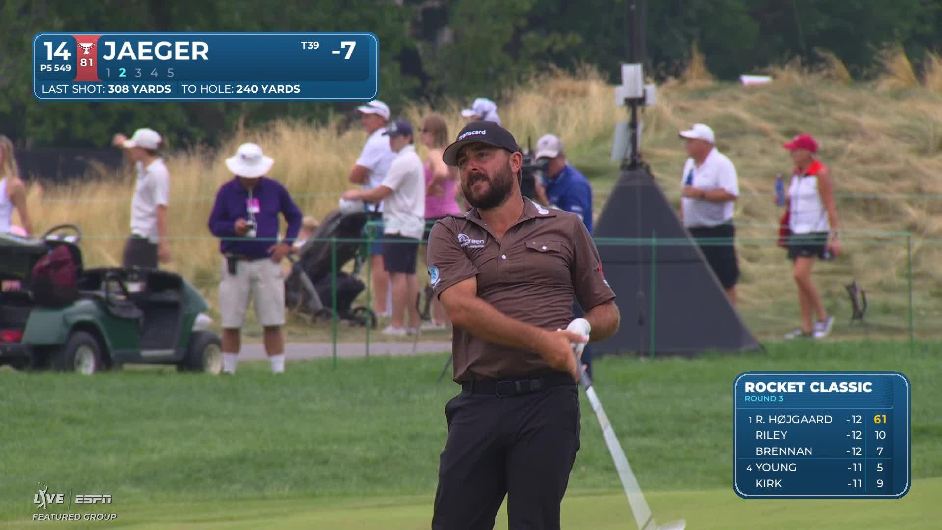 Stephan Jaeger drains 16-inch putt for birdie on No. 14 at Rocket Classic