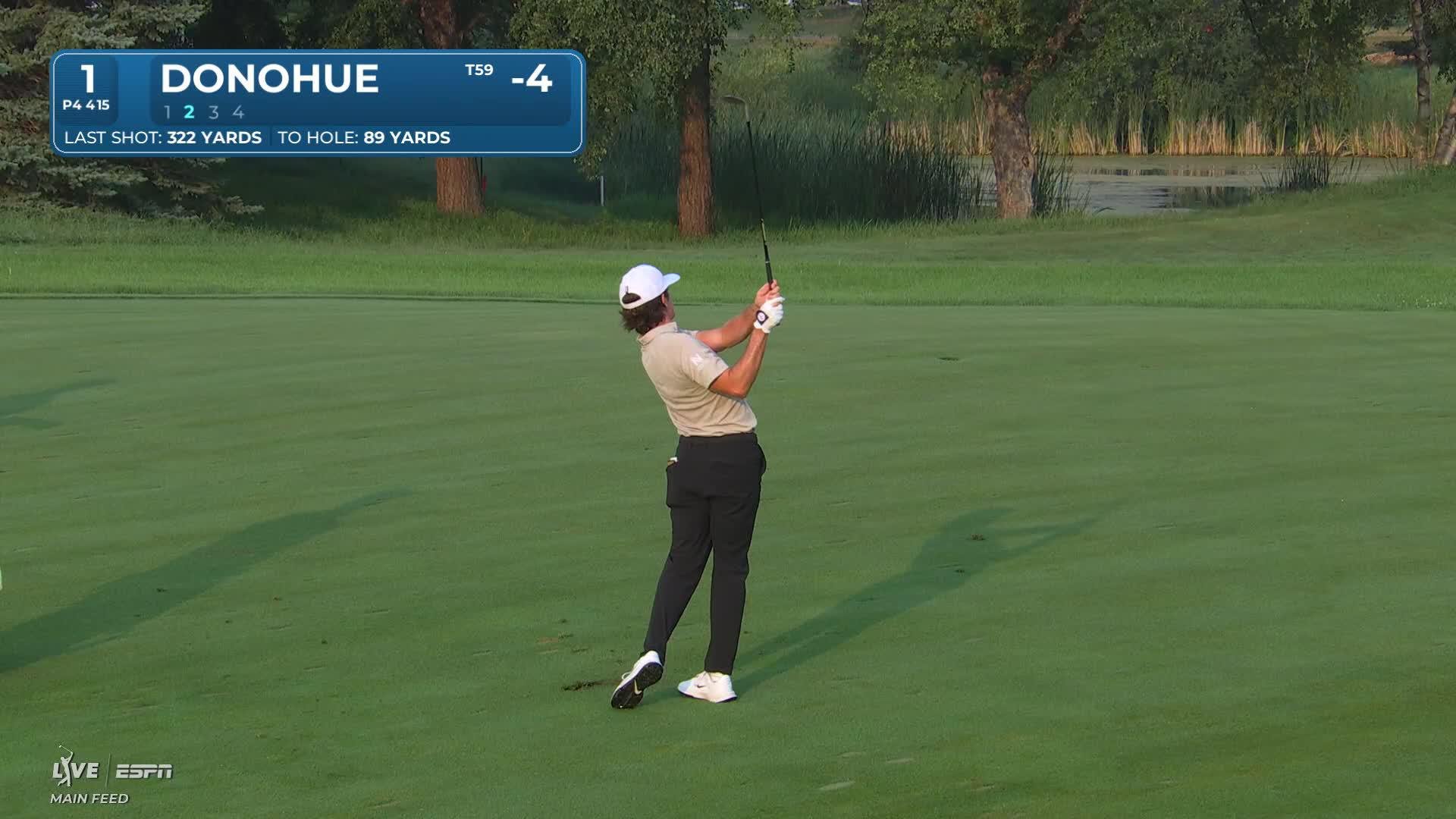 Muzzy Donohue gets up-and-down from 90 yards for birdie on No. 1 at 3M Open