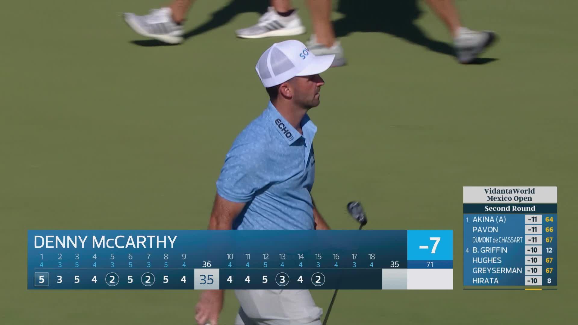 Denny McCarthy hits tee shot to 7 feet, sets up birdie on No. 15 at Mexico Open