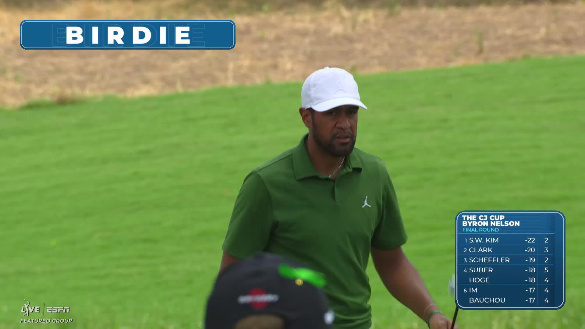 Tony Finau sinks 21-foot birdie putt on No. 7 at THE CJ CUP