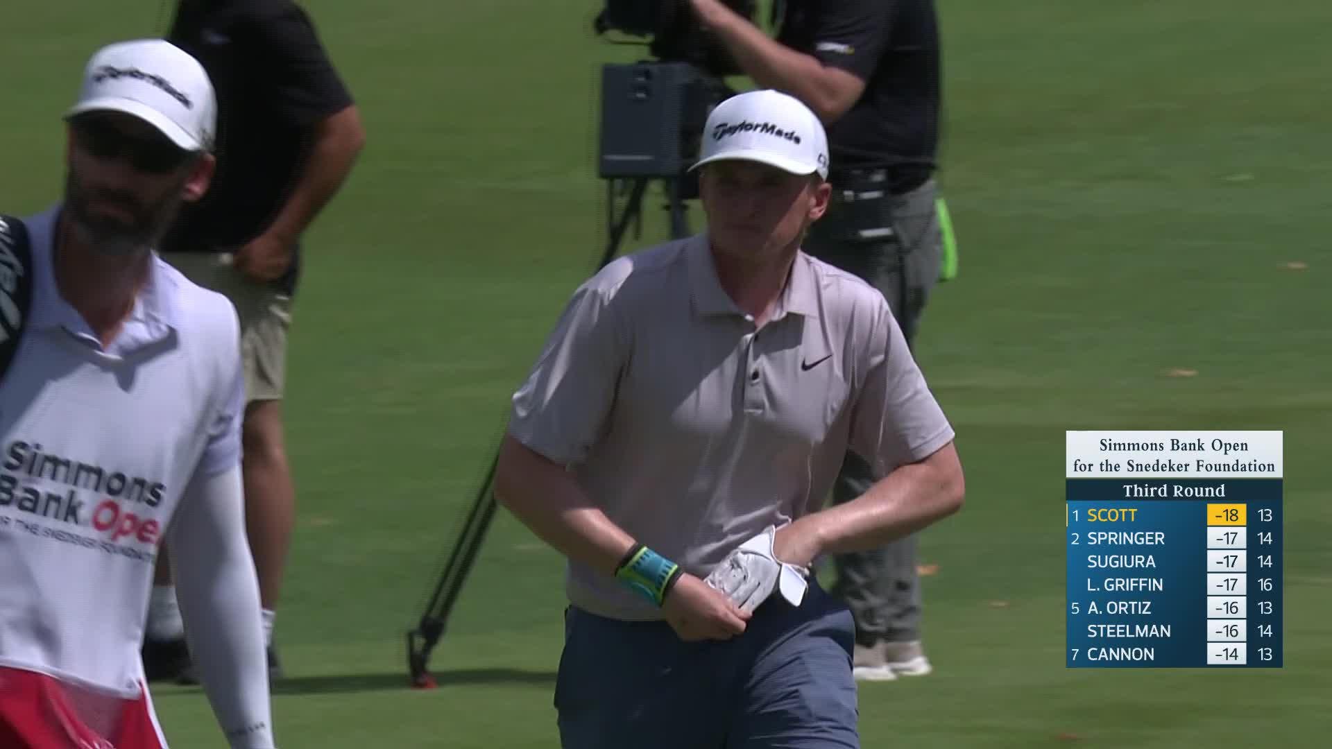 Sandy Scott makes birdie on No. 14 at Simmons Bank Open